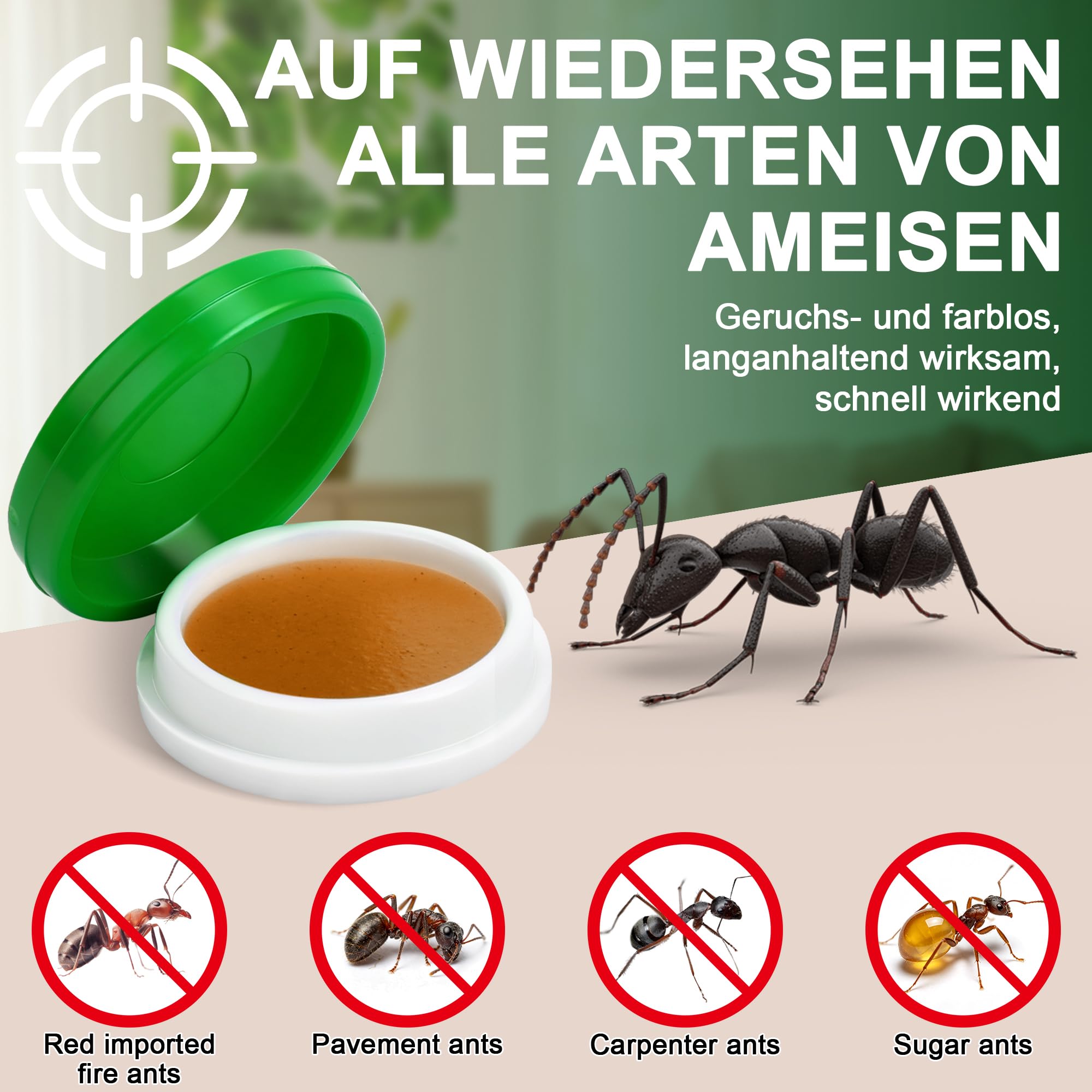 60 Stück Ameisenköderdose für Innen & Außen, Ameisenköder mit Nestwirkung, Natürliches Pfefferminzöl Duftsticks, Praktisch für Haus Garten
