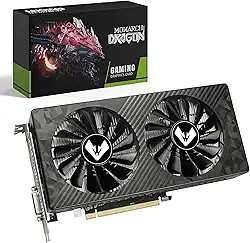 MOUGOL Placa de Vídeo AMD Radeon RX580, 8GB 2048SP GDDR5 256 bits, GPU para jogos de PC com HDMI DP DVI PCI Express x 16 3.0 placa de vídeo para com ventiladores duplos (Padrão preto)