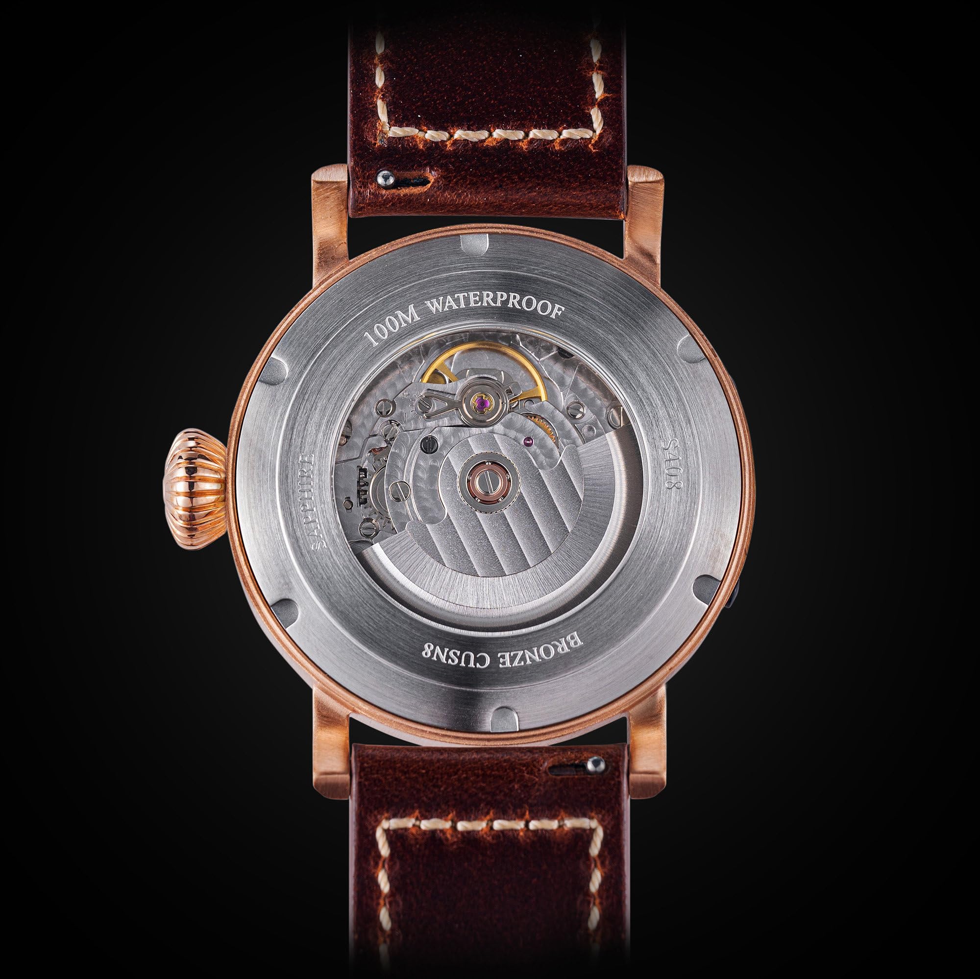 SUGESS ST2130 - Relojes automáticos de bronce sólido de 42 mm para hombre