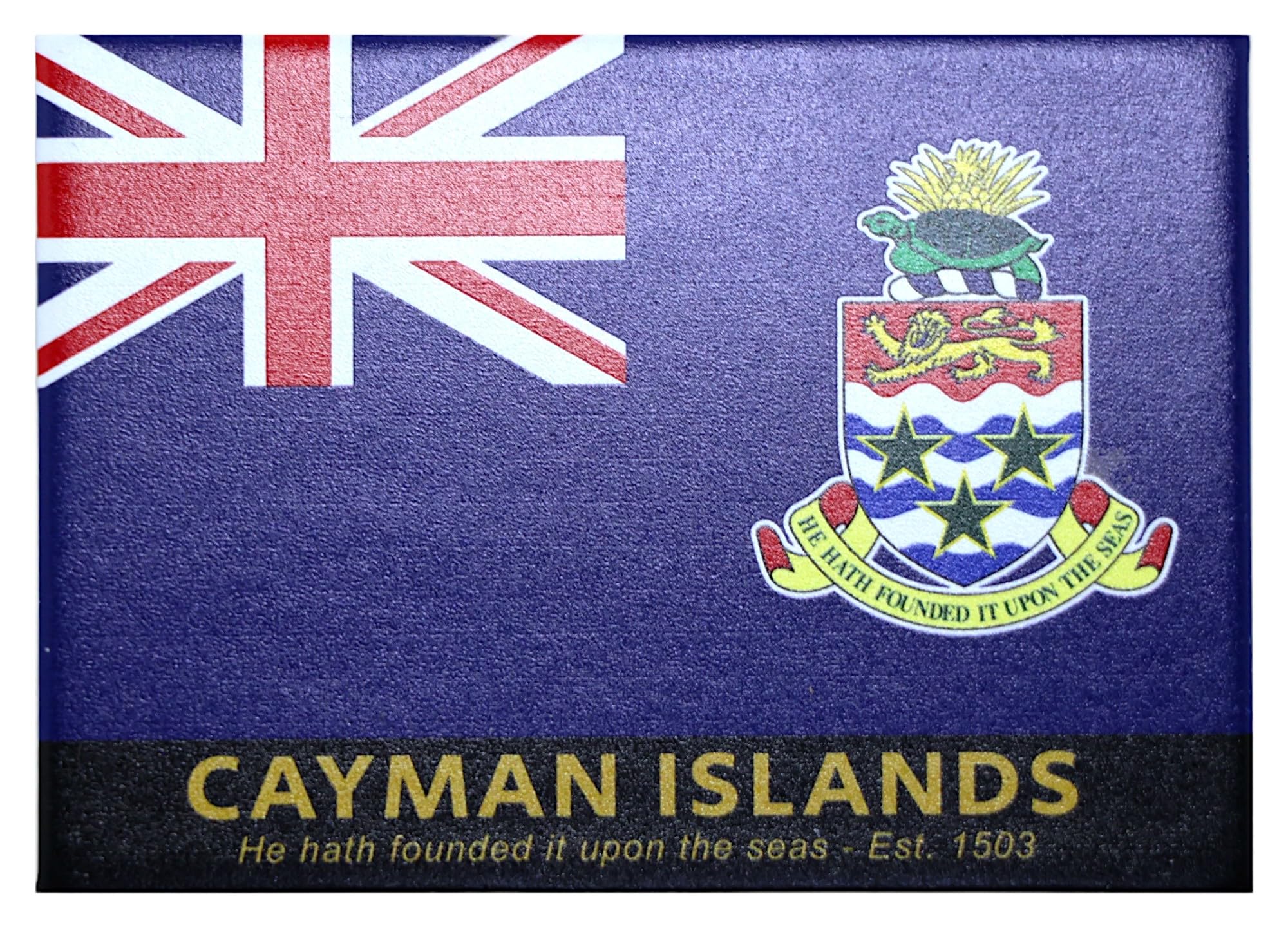 World By Shotglass White, Blue, Red Cayman Islands Flag Caribbean Fridge Collector's Souvenir Magnet 2.5" X 3.5"
