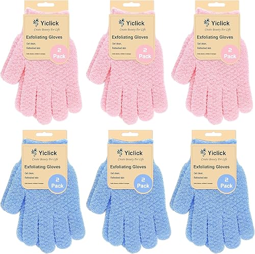 Yiclick Guantes exfoliantes pesados, exfoliante corporal para baño y ducha, exfoliante corporal para removedor de piel muerta, esponja exfoliante