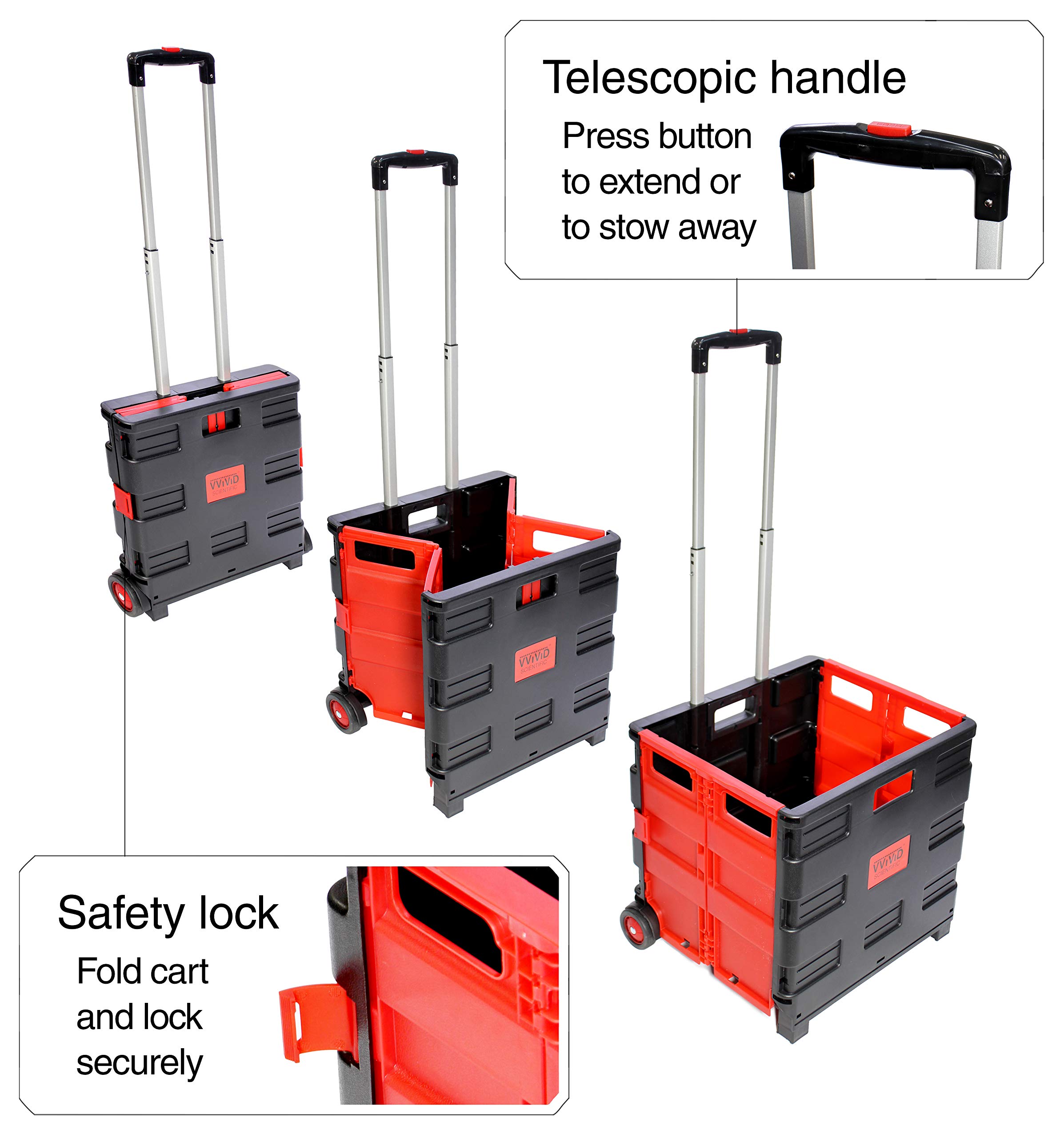 VViViD FLDCRT35KG Large TwoWheeled Folding Plastic Universal Utility