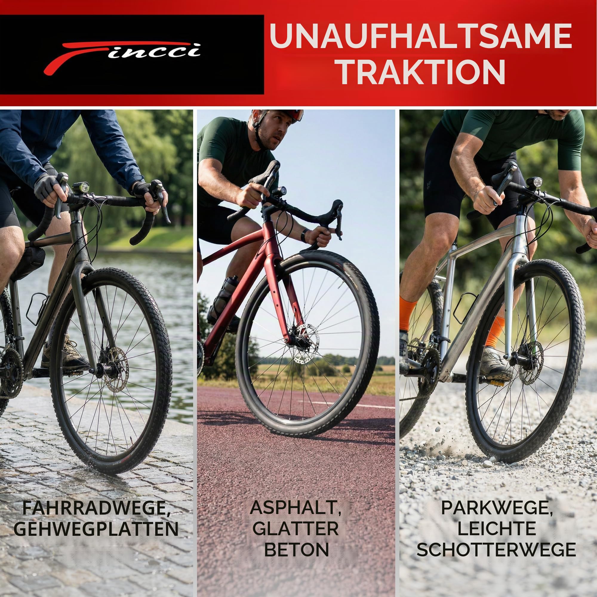 Fincci Nave Urban 700x45c Fahrradreifen 28x1,75 (47-622) - 2er Set Faltbare Aramid 28 Zoll Reifen mit 1mm Pannenschutz - Leichte City, Trekking & Hybrid Reifen 60 TPI