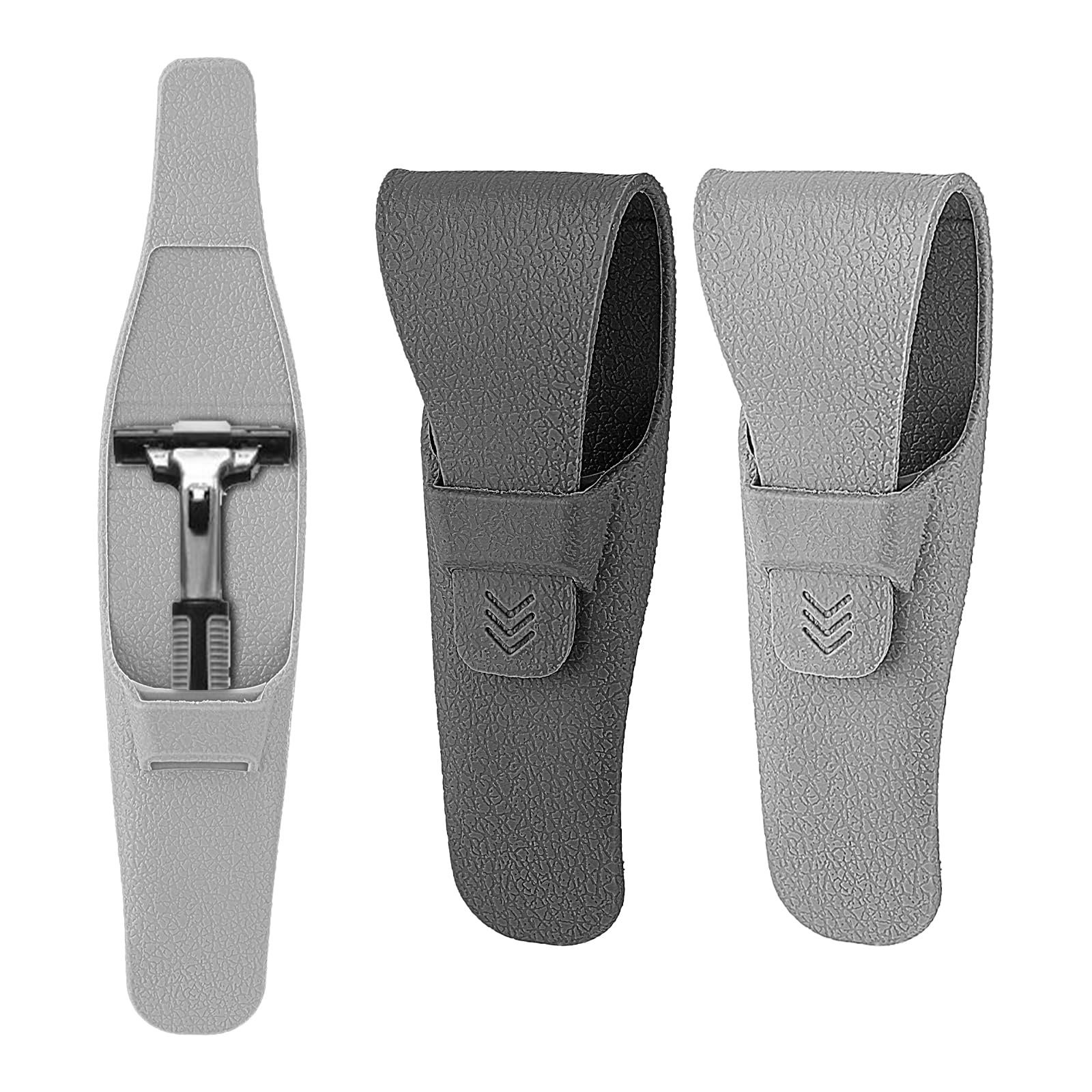 Razor Travel Case, 2Pcs Portable Razor Protective Case Waterproof Shaver Cover Bag Razor Carrying Case Beard Trimmer Storage Protective Case for Man Manual Razor (A)