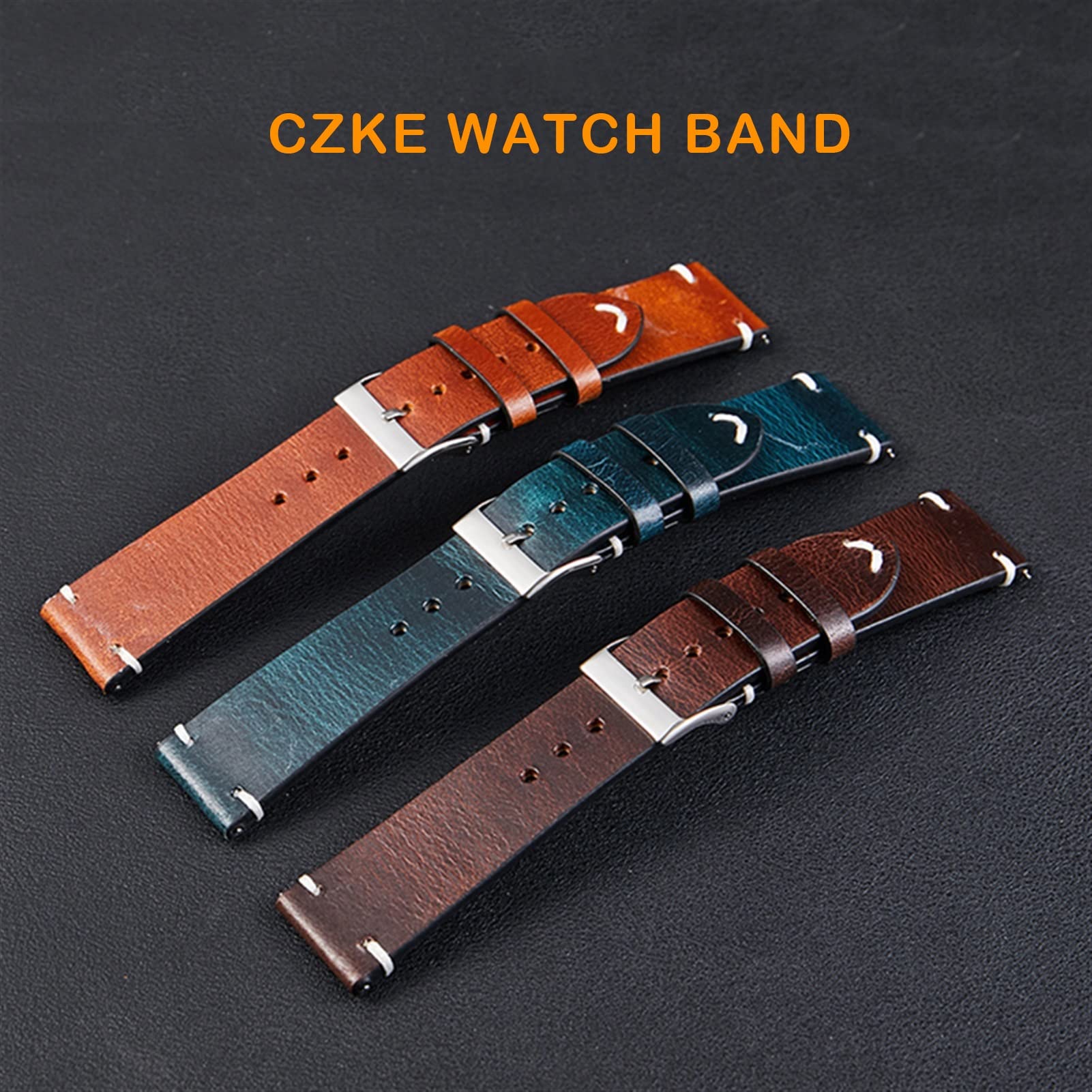 Do zegarka Rox Classic Vintage Oil Wax Watch Band 20mm 22mm Quick Release Prawdziwy skórzany pasek