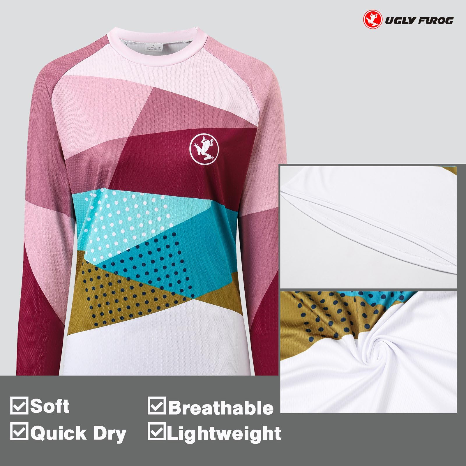UGLY FROG Downhill MTB Jersey Maillot Ciclismo Mujer Manga Larga Ropa Descenso Bicicleta Ropa de MTB Motocross DH Respirable Secado Rápido