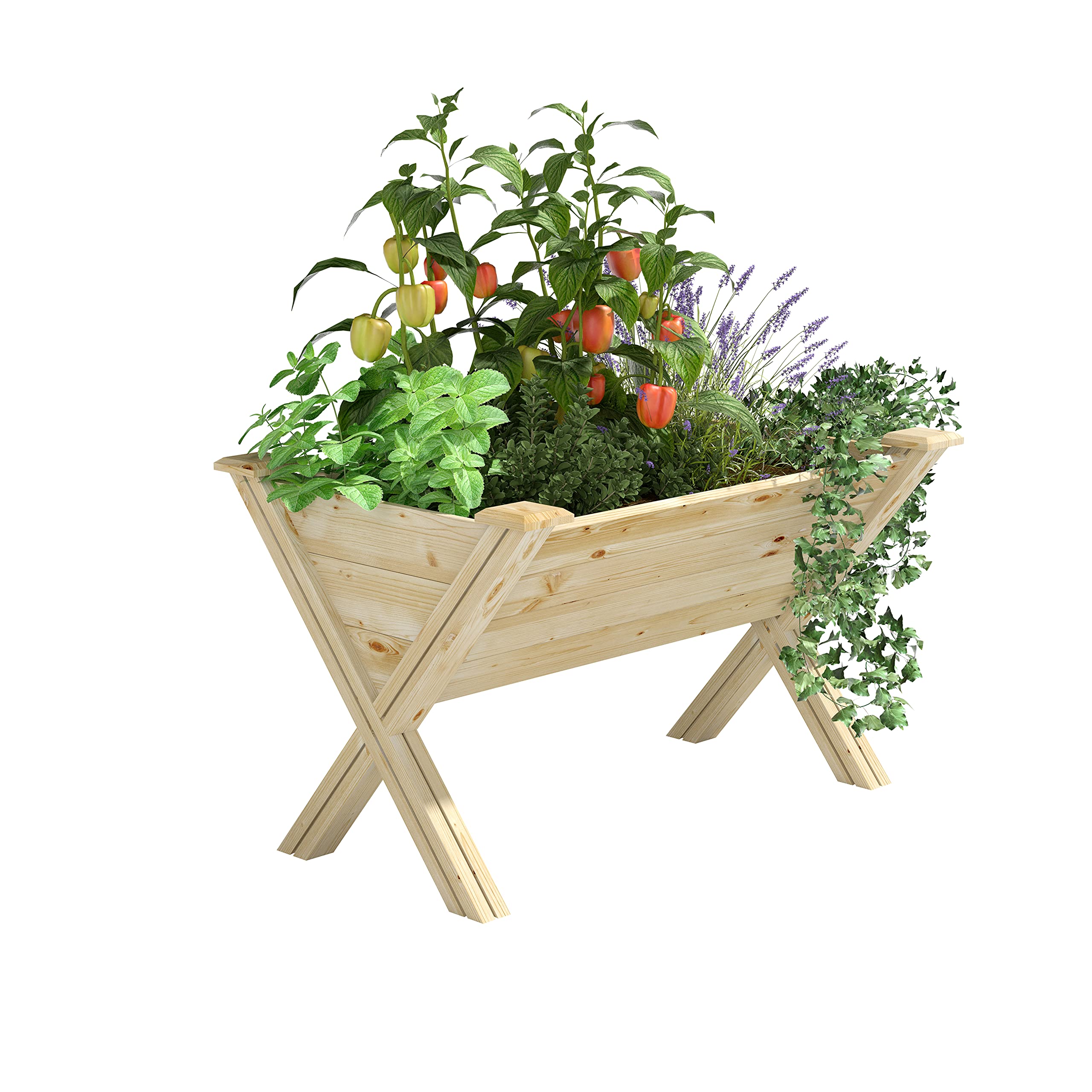 Greenes Fence V-Shaped Elevated Pine Garden Bed, 23.5" W x 34" L x 23" H - Made in USA with American Pine