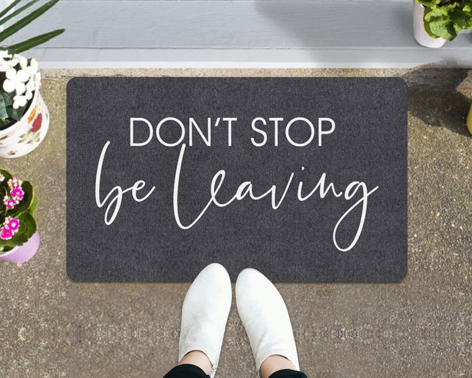 Don't Stop Be Leaving Door Mat Entrance Rug Rubber Front Door Mat Indoor Entryway Mat Outdoor Porch Mat Home Decor Doormat Housewarming Decor Gifts 24x16 Inch