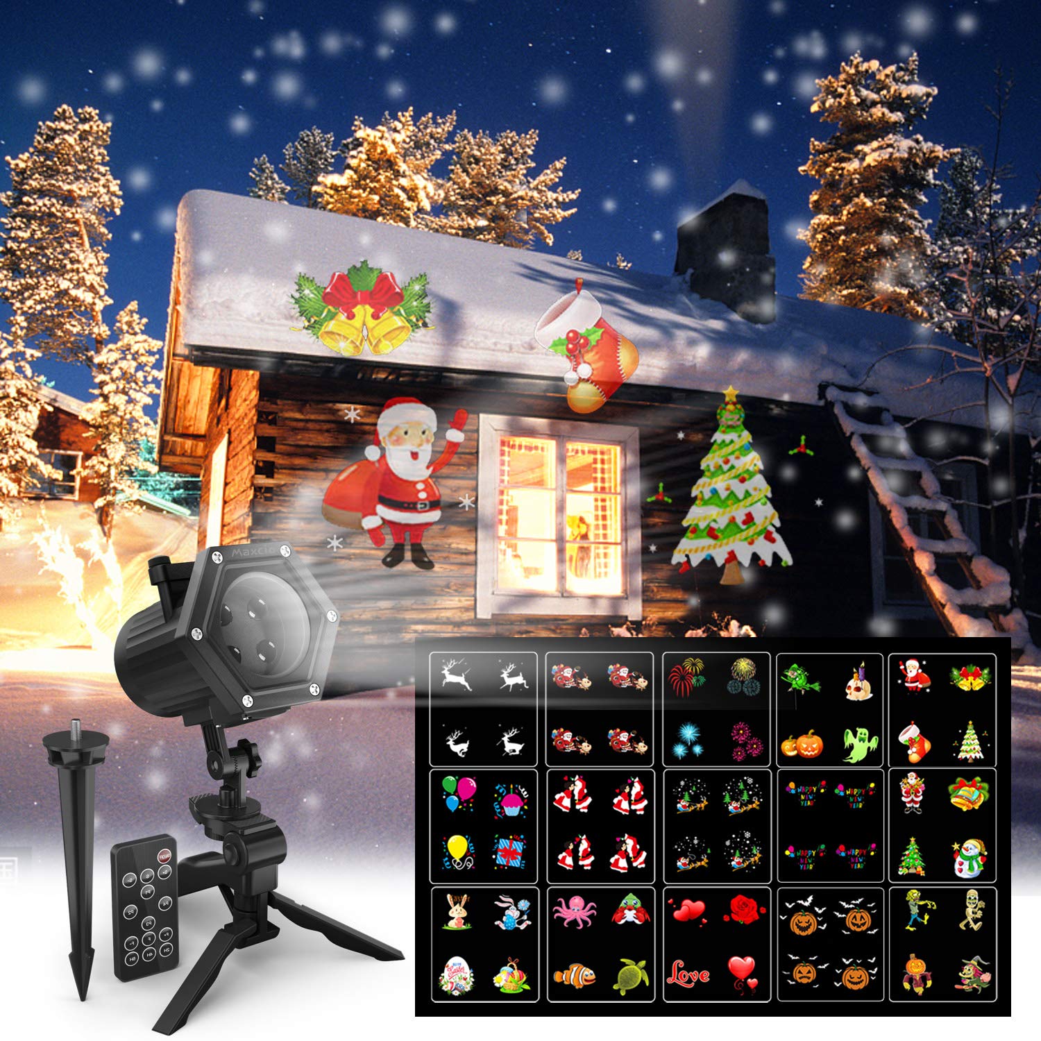 Luces de Proyector Navidad, Maxcio Lámpara de Proyección LED con ...