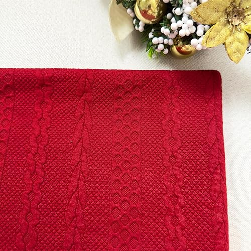 Miniatura 4 de Booque Valley Fundas de almohada rojas navideñas, fundas de cojín decorativas, modernas, trenzadas, ultra suaves, elásticas, para sofá, dormitorio