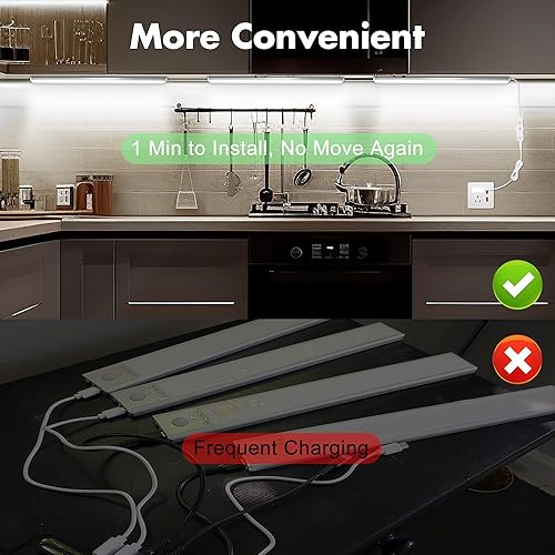 Miniatura 9 de Kit de 6 luces RGB para debajo del gabinete, aplicación inteligente y control remoto para debajo del gabinete, luces regulables debajo del mostrador