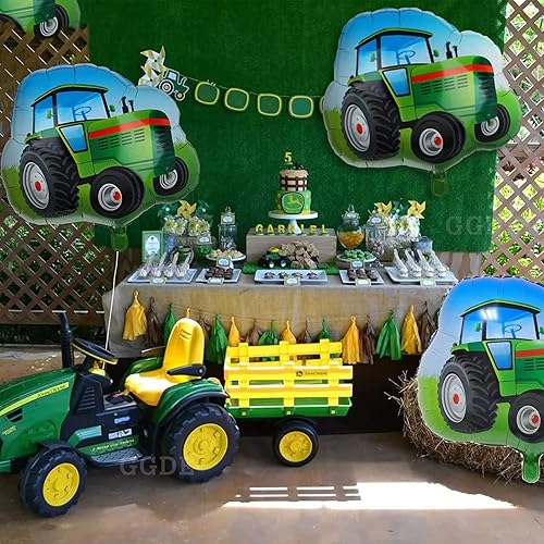 Miniatura 4 de 4 globos gigantes de aluminio para tractor de granja para cumpleaños, baby shower, tractor, suministros de decoración de fiesta temática