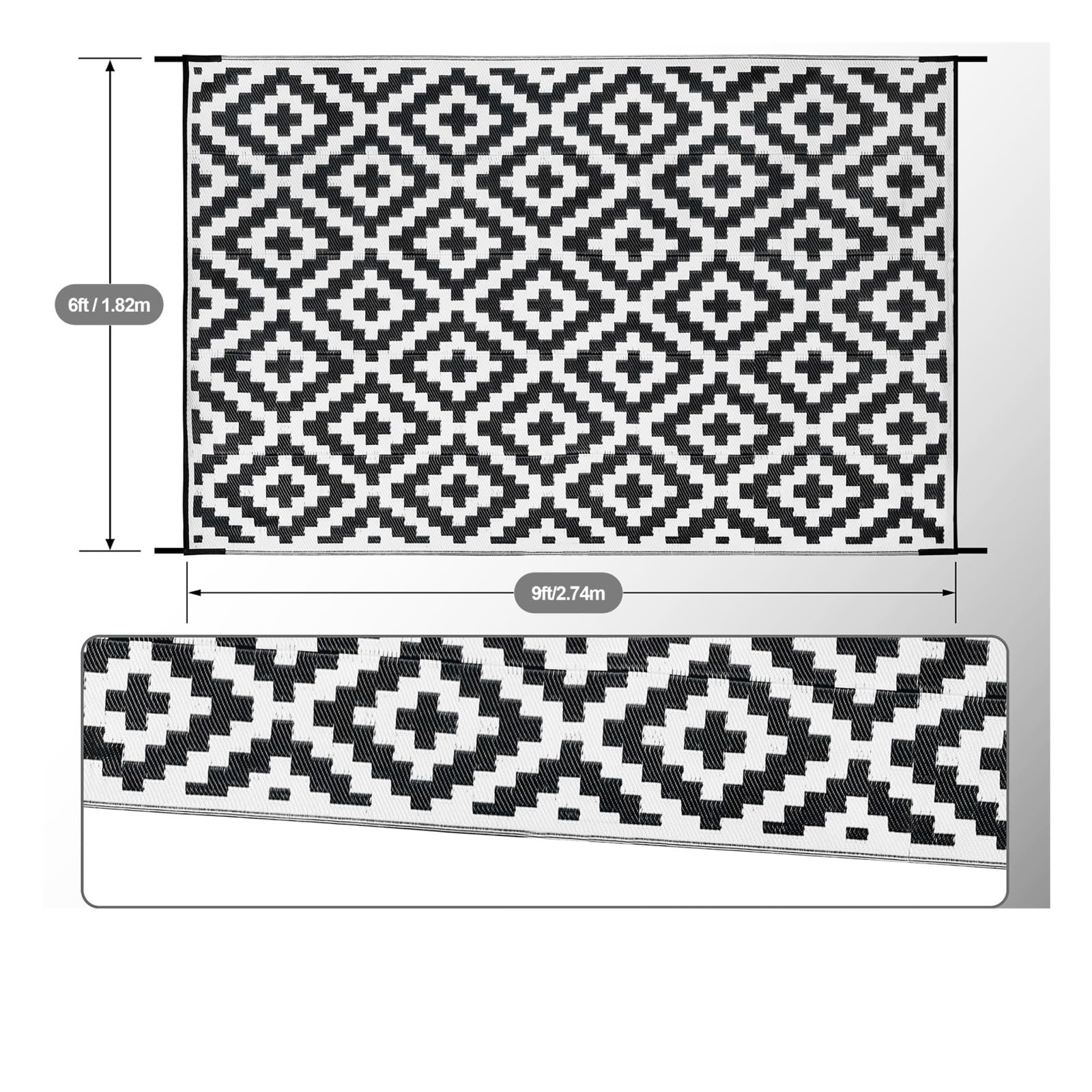 Generico Grande tappeto da campeggio Tappetino picnic Tappetini pieghevoli reversibili compatibili con il pavimento della spiaggia del cortile patio