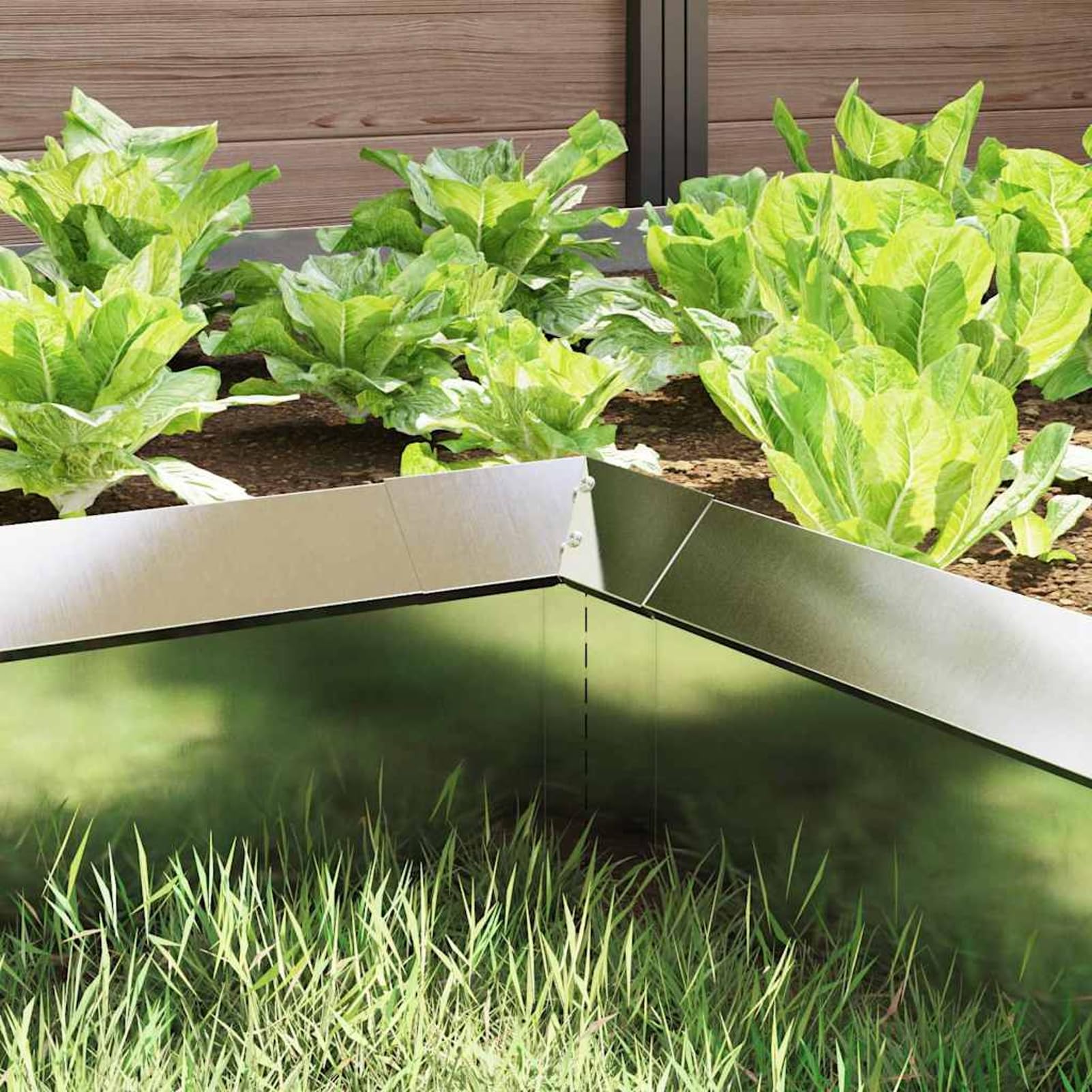 Schneckenzaun Silber, 10 x 10 x 25 cm, Edelstahl, für Garten und Terrasse