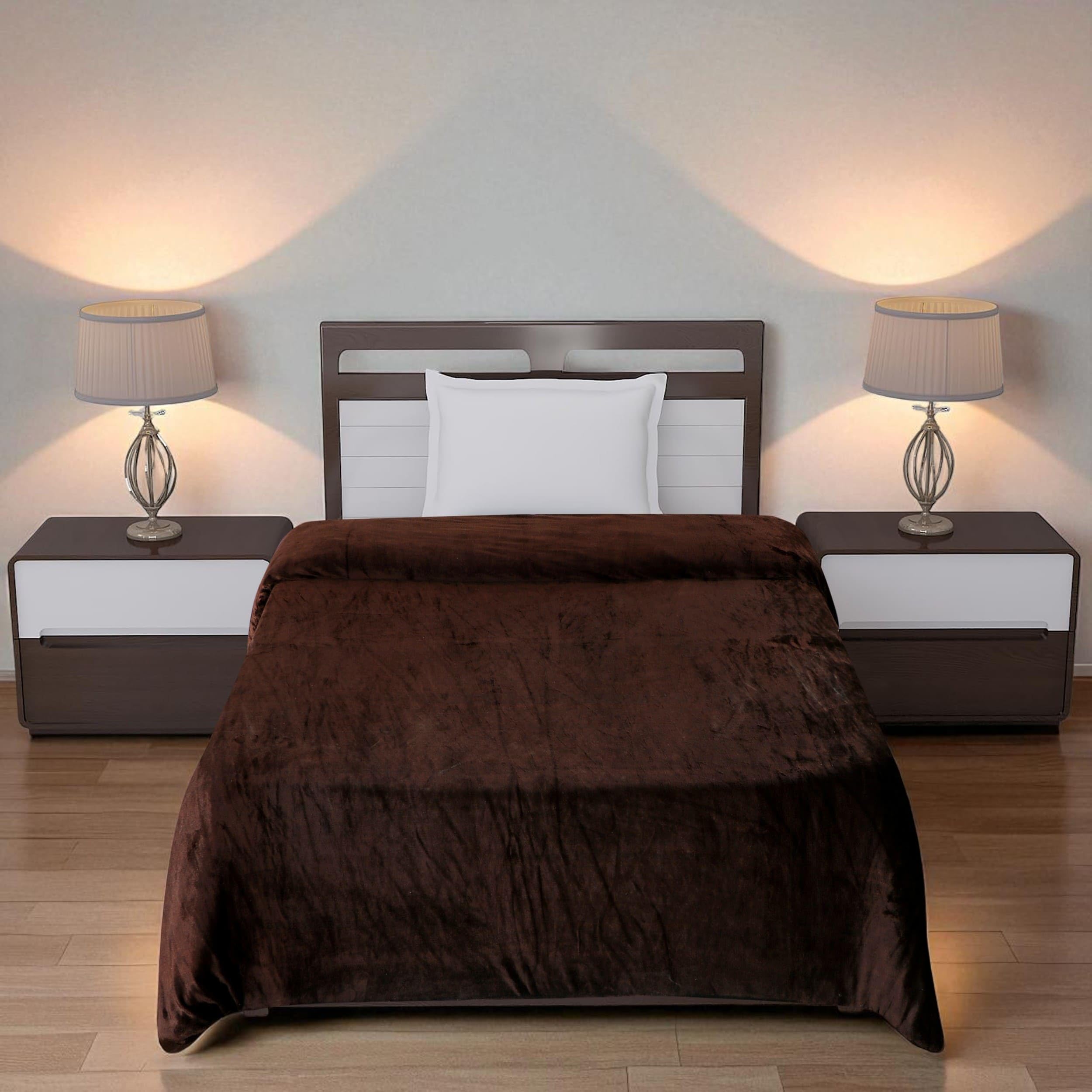 BLUEDOT Supersoft Flannel (Velvet) Warm Duvet CoverDohar Cover||Rajai Cover||Comforter Cover for Single Bed-(60x90 inches),Brown-image-11