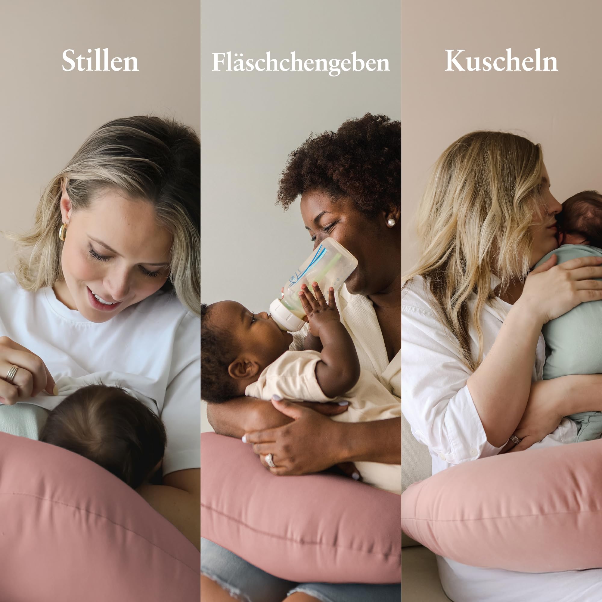 snuggle me® Stillkissen klein - Stillmond mit Stillkissenbezug aus 100% Bio-Baumwolle, Stillhörnchen mit Fiberfill-Faserkern, Maschinenwaschbar & Atmungsaktiv (Bluebell)