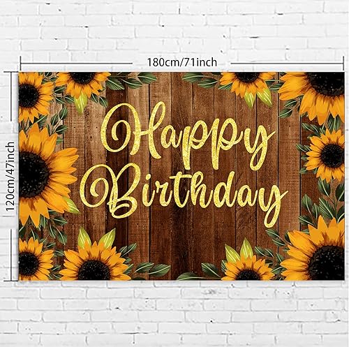 Miniatura 3 de Cartel de madera rústica con diseño de girasoles de feliz cumpleaños, girasoles, flores, decoración de fiesta temática de otoño, decoración para