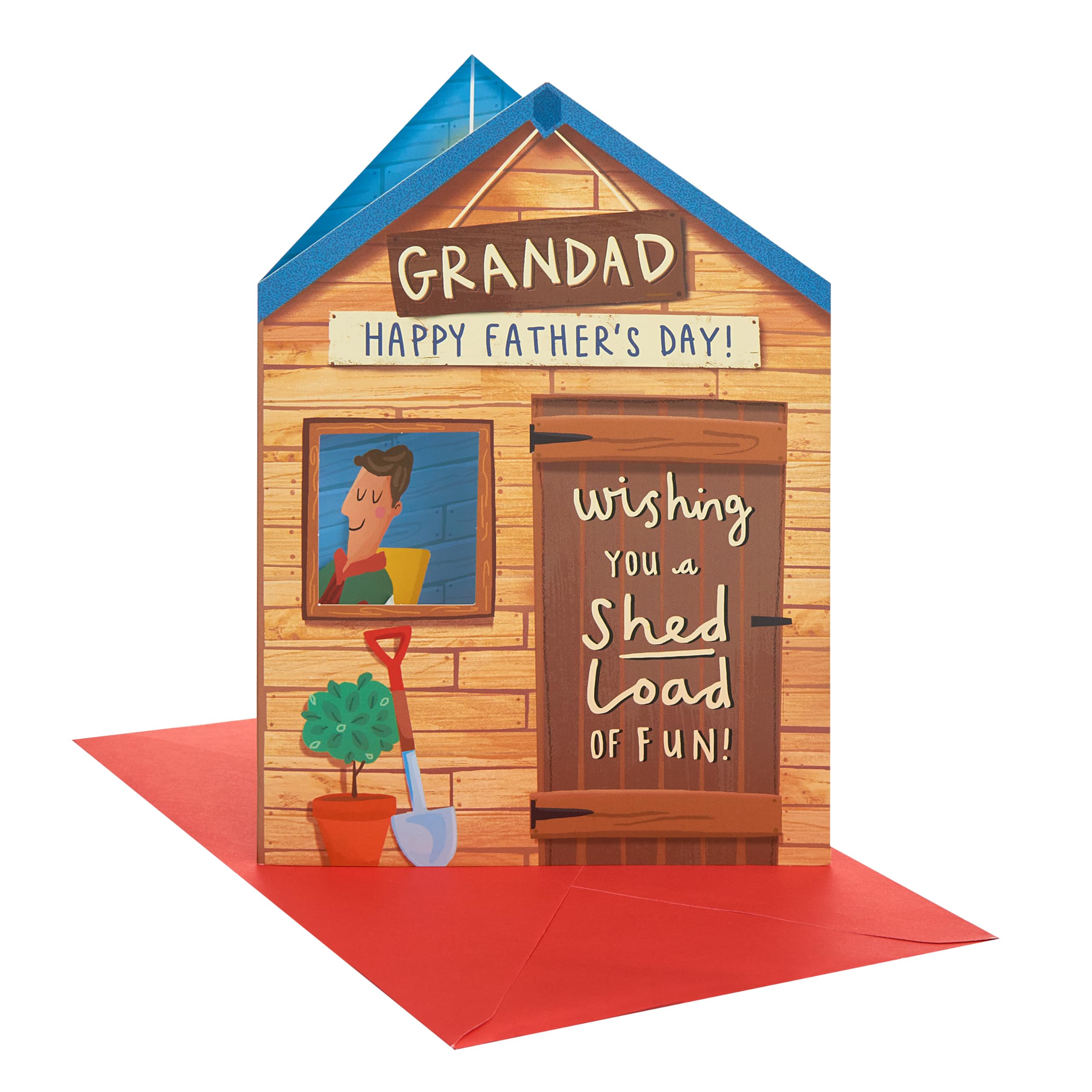 UK Greetings | Father's Day Card for Grandad | Card for Dad, Grandad, Husband | Him, Boys, Men | Shed Design | With Envelope | 14.9 x 22.9 cm