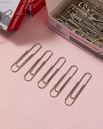 Miniatura 6 de PAPERPAL Clips de papel jumbo lisos, 1000 clips grandes (10 cajas de 100 cada uno), clips a granel para oficina, escuela y uso personal, bricolaje
