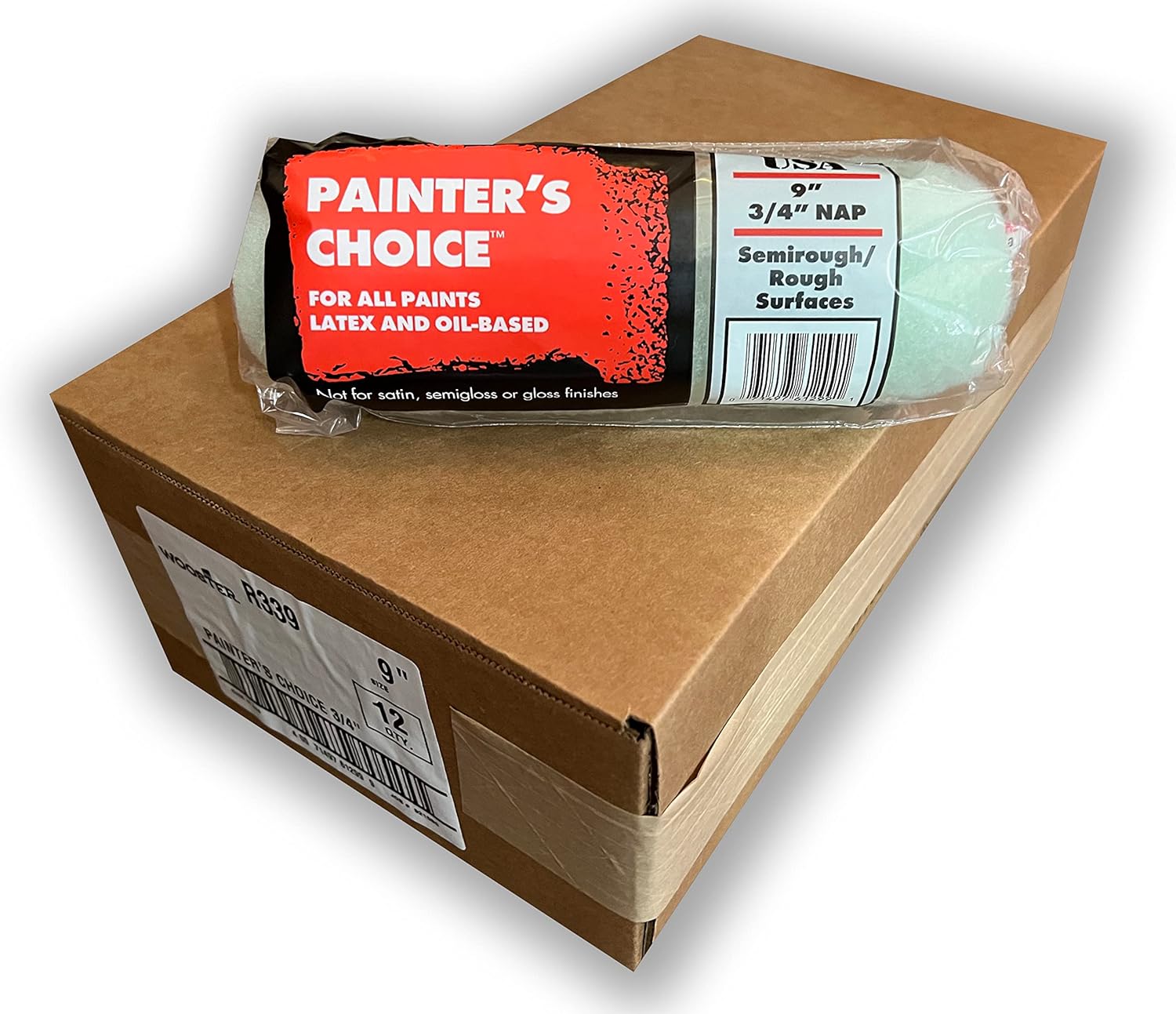 Wooster Brush R339 Painter's Choice 9 Inch Roller 3/4 Inch Nap - Pack of 12