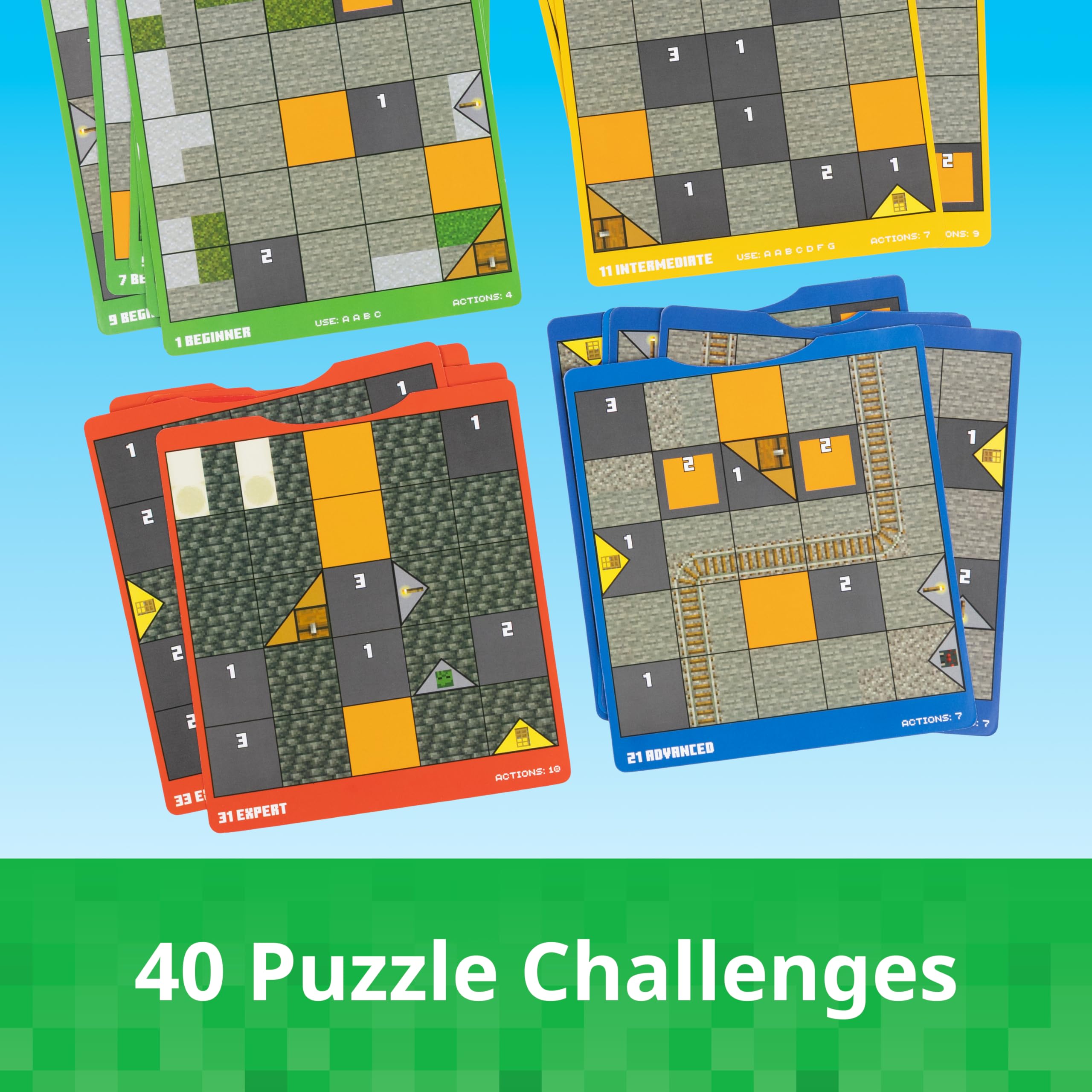 ThinkFun Minecraft Cave Adventure | Gioco di puzzle di strategia senza schermo | 40 sfide logiche | Età 8+