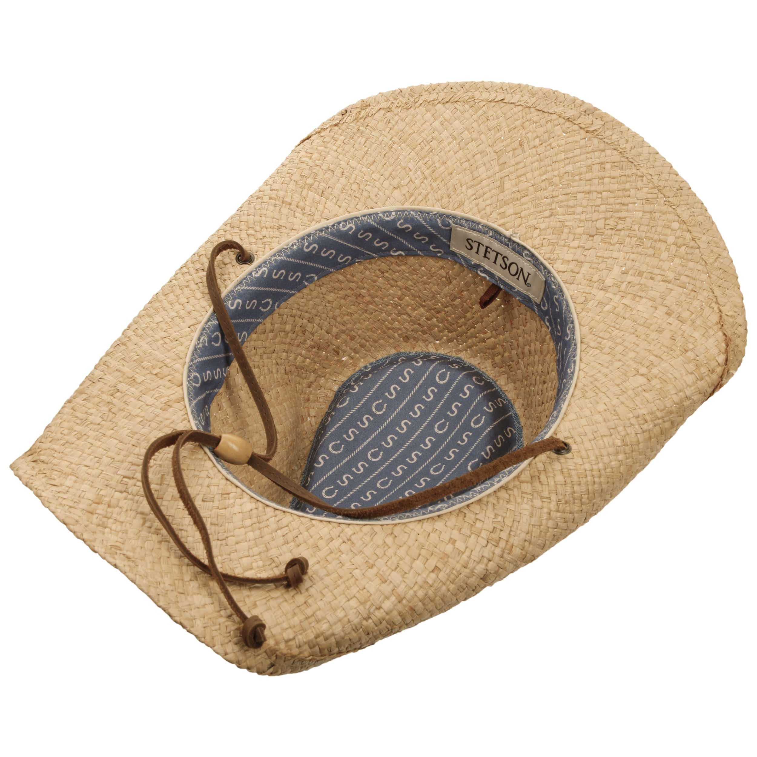 Stetson Tenderell Sombrero de Paja Western Banda de Piel Hombre Primavera Verano
