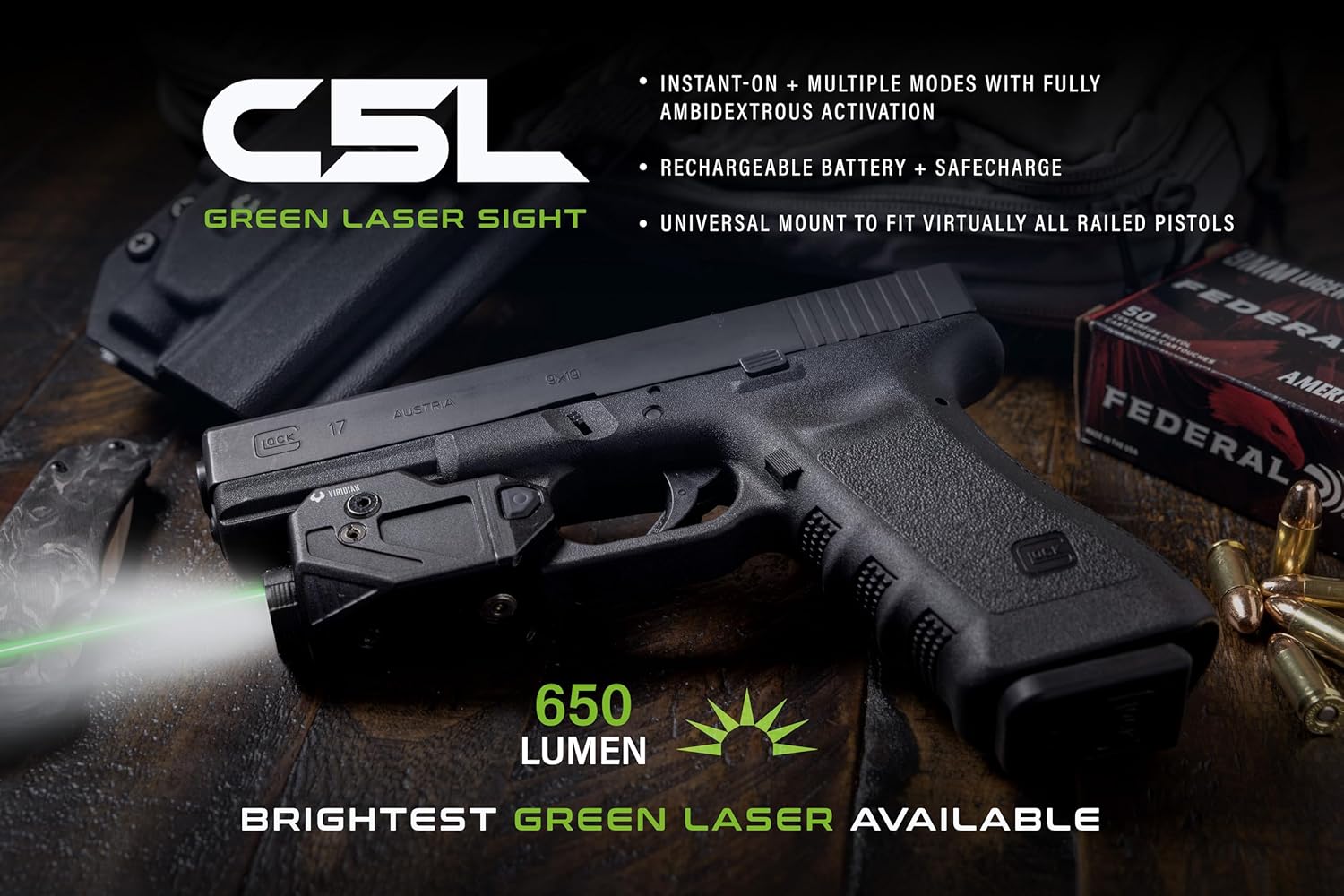 Viridian Universal C5L Laser with Tactical Light