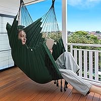 Vista 18 de Y- STOP Silla Hamaca Colgante Columpio de Cuerda, Máximo 500 Libras, 2 Cojines Incluidos, Silla Colgante Grande de Macramé con Bolsillo, Tejido