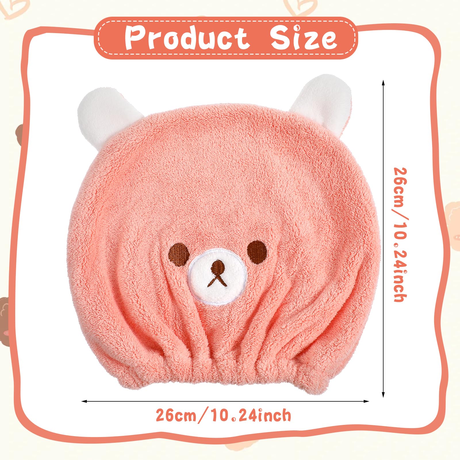 Gjinxi 2 Packs Hair Towel Wrap for Kid Soft Hair Wrap Towels - Image 2