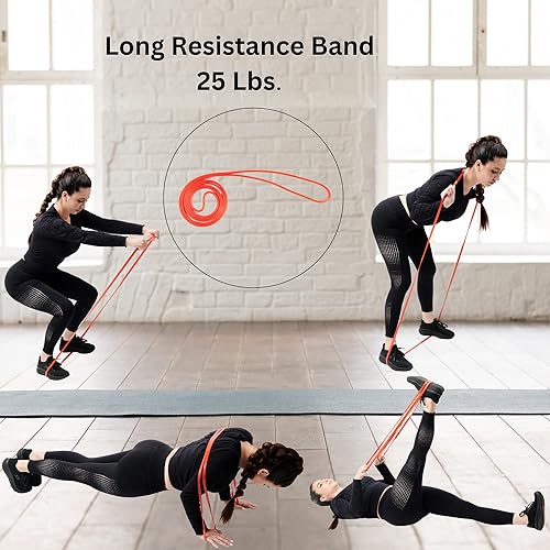 Miniatura 5 de DARCON Juego de bandas de resistencia, bandas de ejercicio con diseño antideslizante para caderas y glúteos, bandas de entrenamiento de 3 niveles