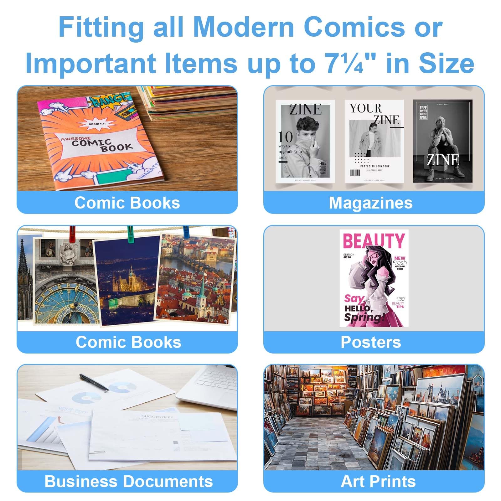 12 Pcs Current Comic Book Top Loaders, Hard Plastic Photo Holders, Protector Hard Case Sleeve, Clear Photo Top loaders, Toploader Holder for Autograph Pictures, Photographs, Prints, Arts, 8.5"x 11" IN