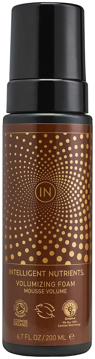 Intelligent Nutrients Volumizing Foam - Certified Organic & Non-Aerosol Volumizing Mousse with Light Hold (6.7 oz)