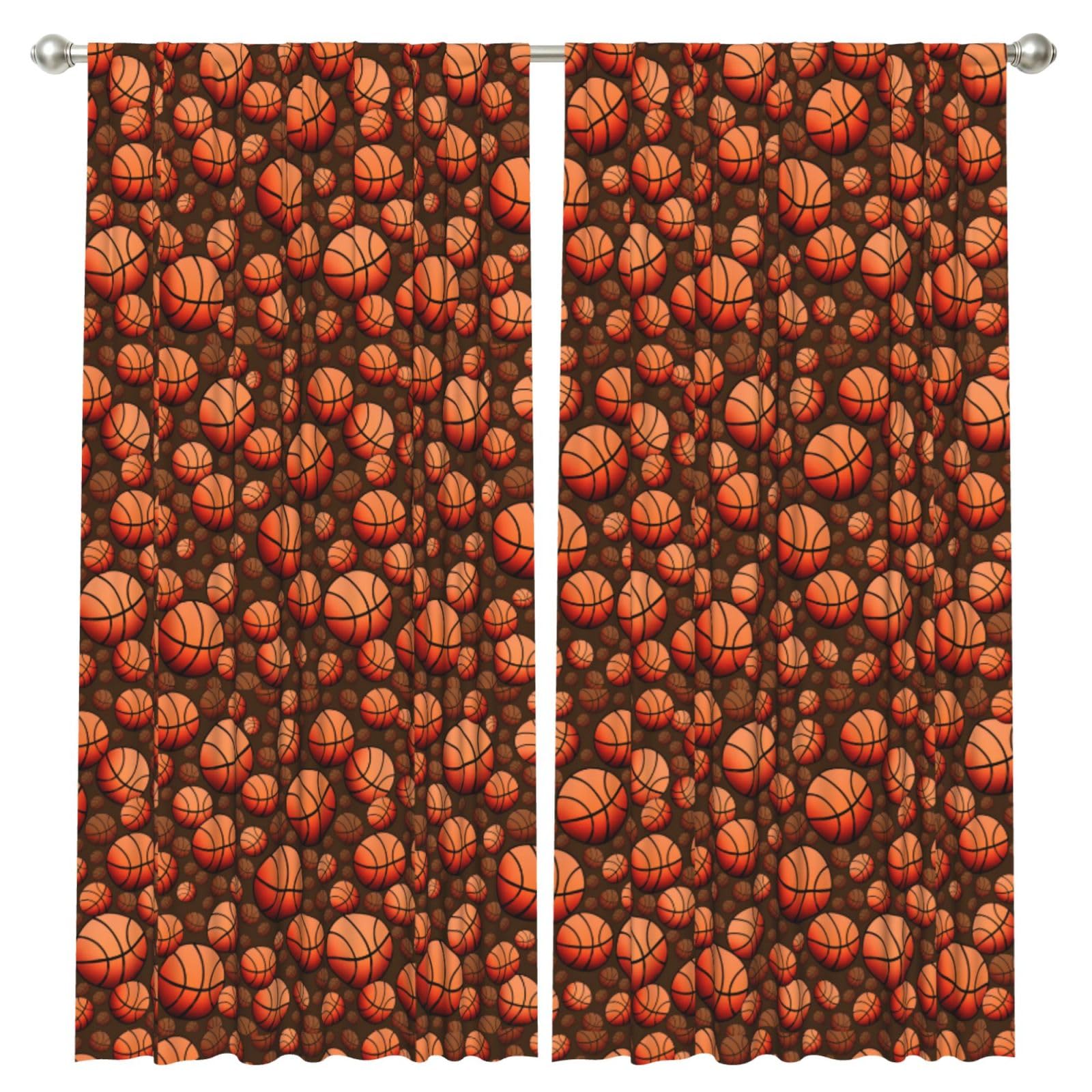 InOmak Basketball, 2 Panels Window Curtains 52 x 84 Inch Blackout Curtains for Living Room Bedroom