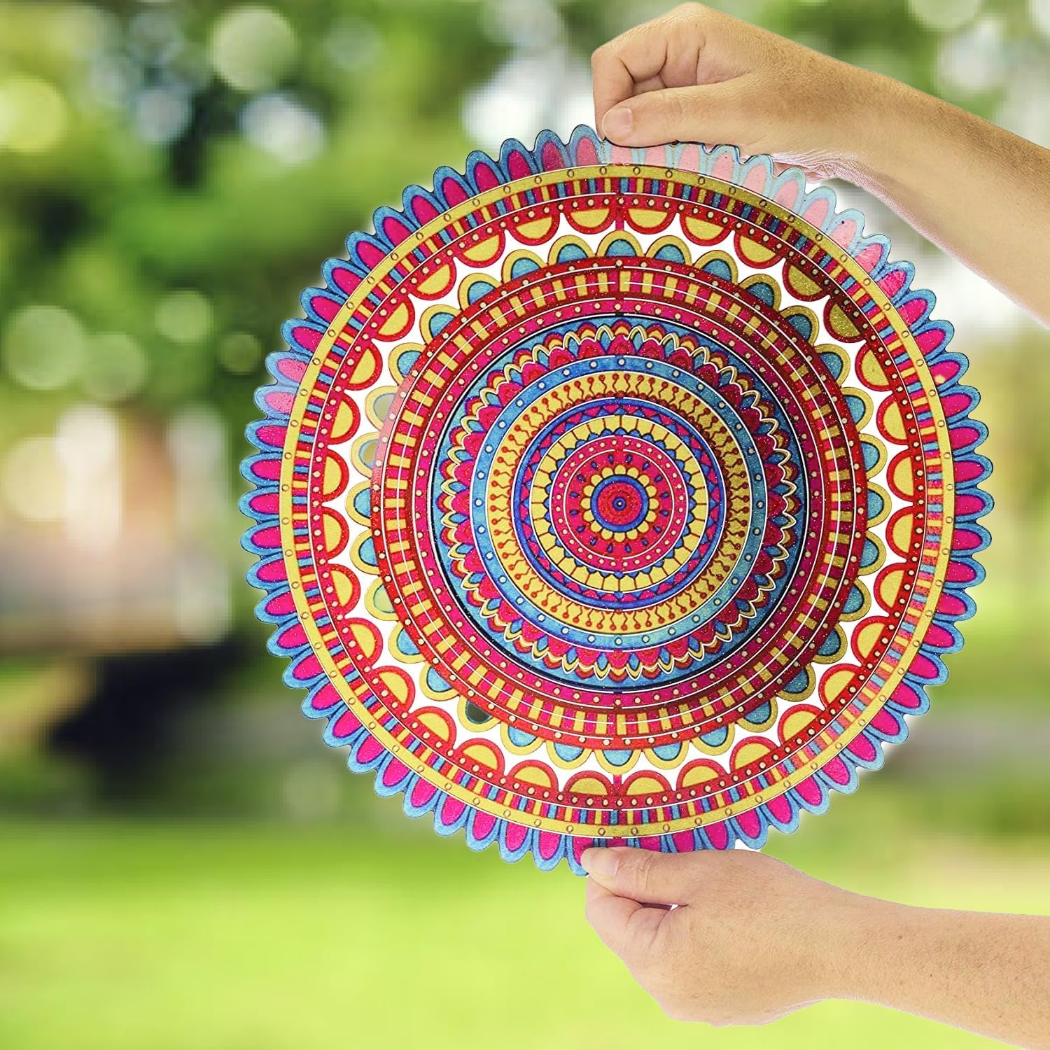 Sunrise Mandala 12'' Colorful Metal Kinetic Wind Spinner