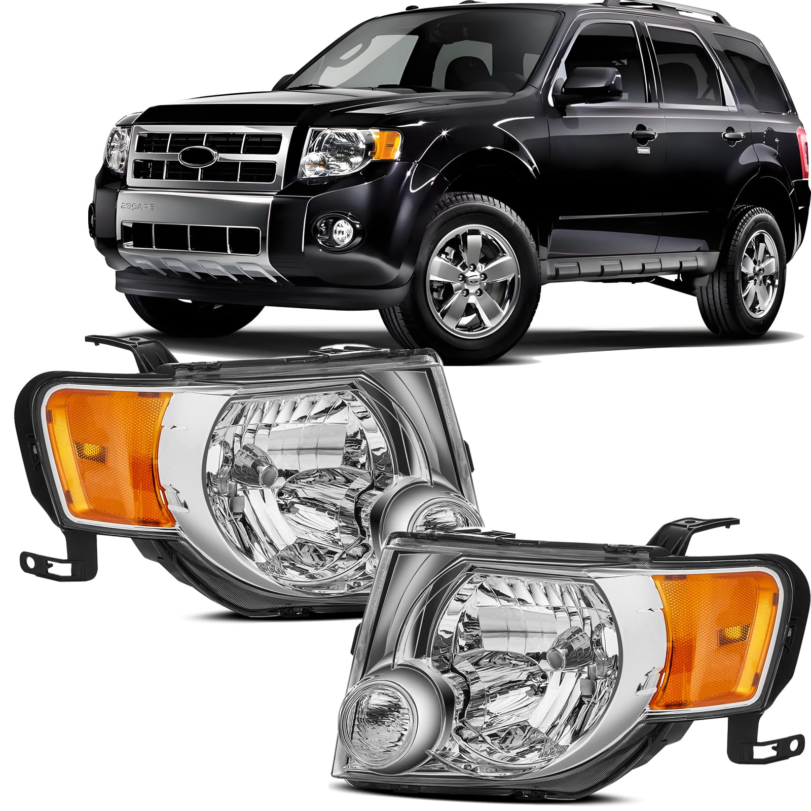 Amazon.com: For 2008-2012 Ford Escape Headlight Assembly