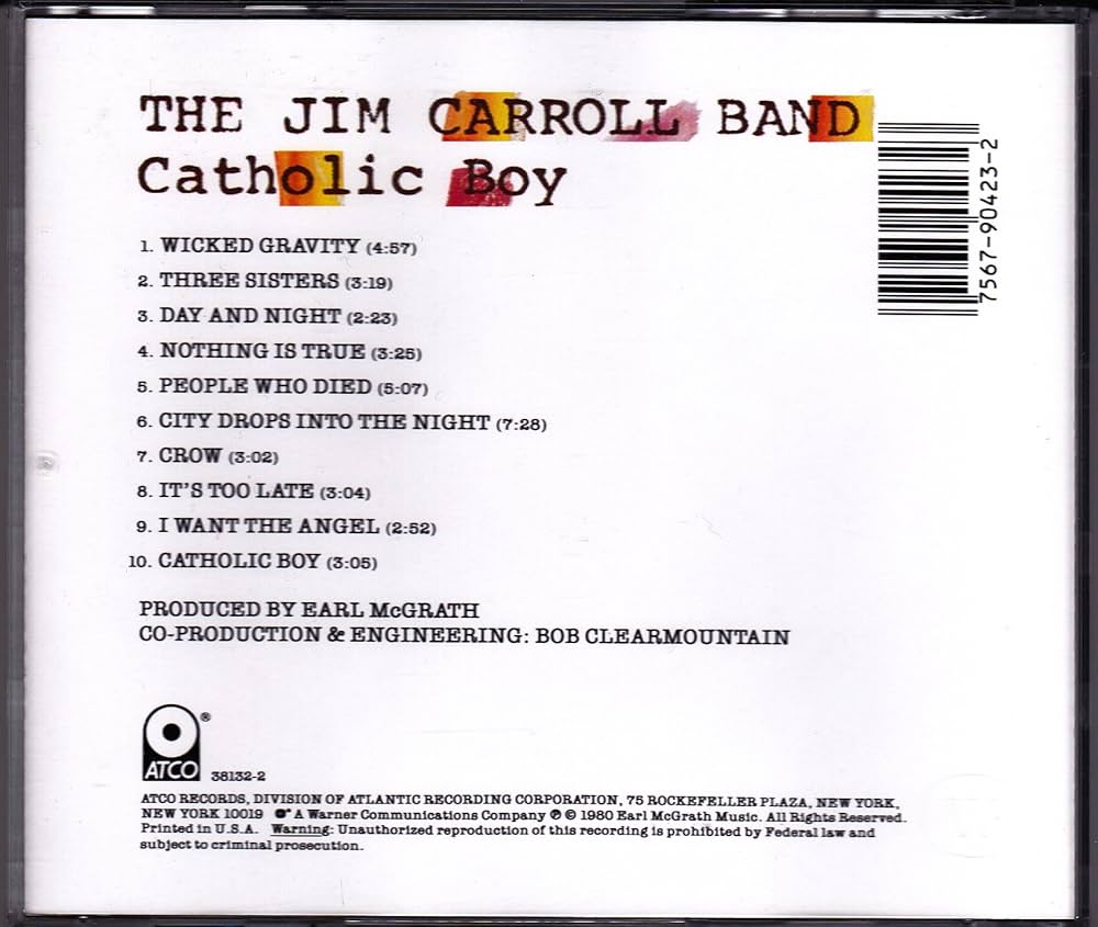 洋楽 The Jim Carroll Band Catholic Boy Amazon.com: Catholic Boy: CDs & Vinyl