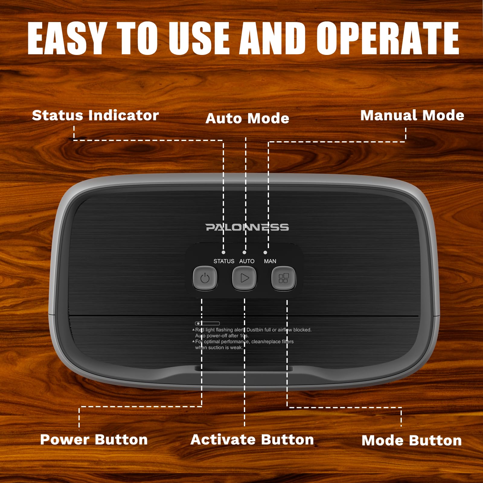 Pro Touchless Vacuum Automatic Dustpan 1400W Ultra Fast & Powerful, 18KPA Vacuum Dustpan TOF Sensor Hands-Free LED Alerts, 6L Electric Dustpan for Home/Kitchen/Office/Sweeping Salon/Pet Shop(No Broom) - 5