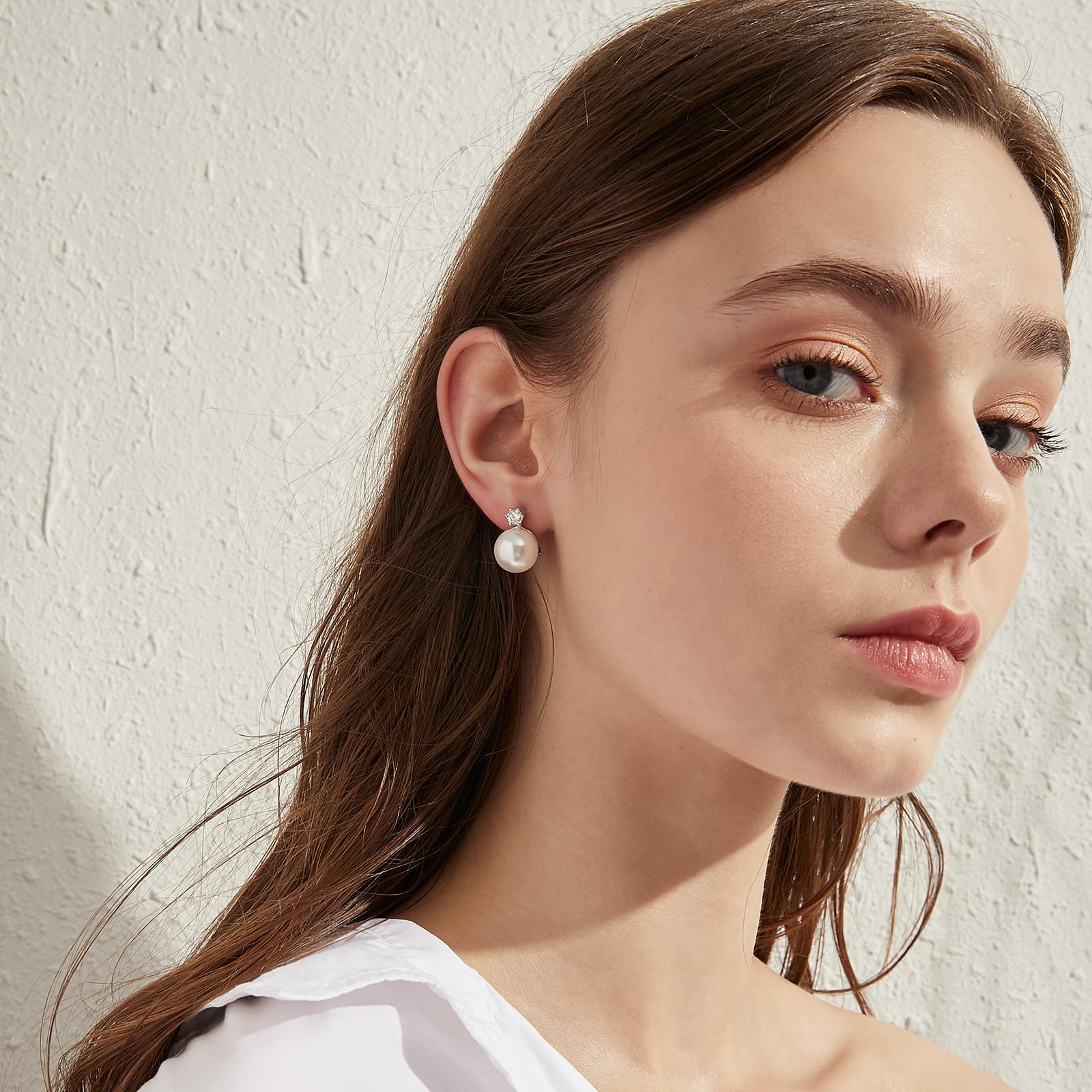 Jiamiaoi Orecchini di Perle da Donna, Orecchini Donna in Argento 925 con Perle Pendenti per Ragazze Ipoallergenici Regalo di Gioielli