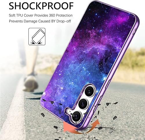 Miniatura 4 de GUAGUA Funda compatible con Samsung Galaxy S23 de 6.1 pulgadas, que brilla en la oscuridad, nebulosa espacial, luminosa, delgada, a prueba de