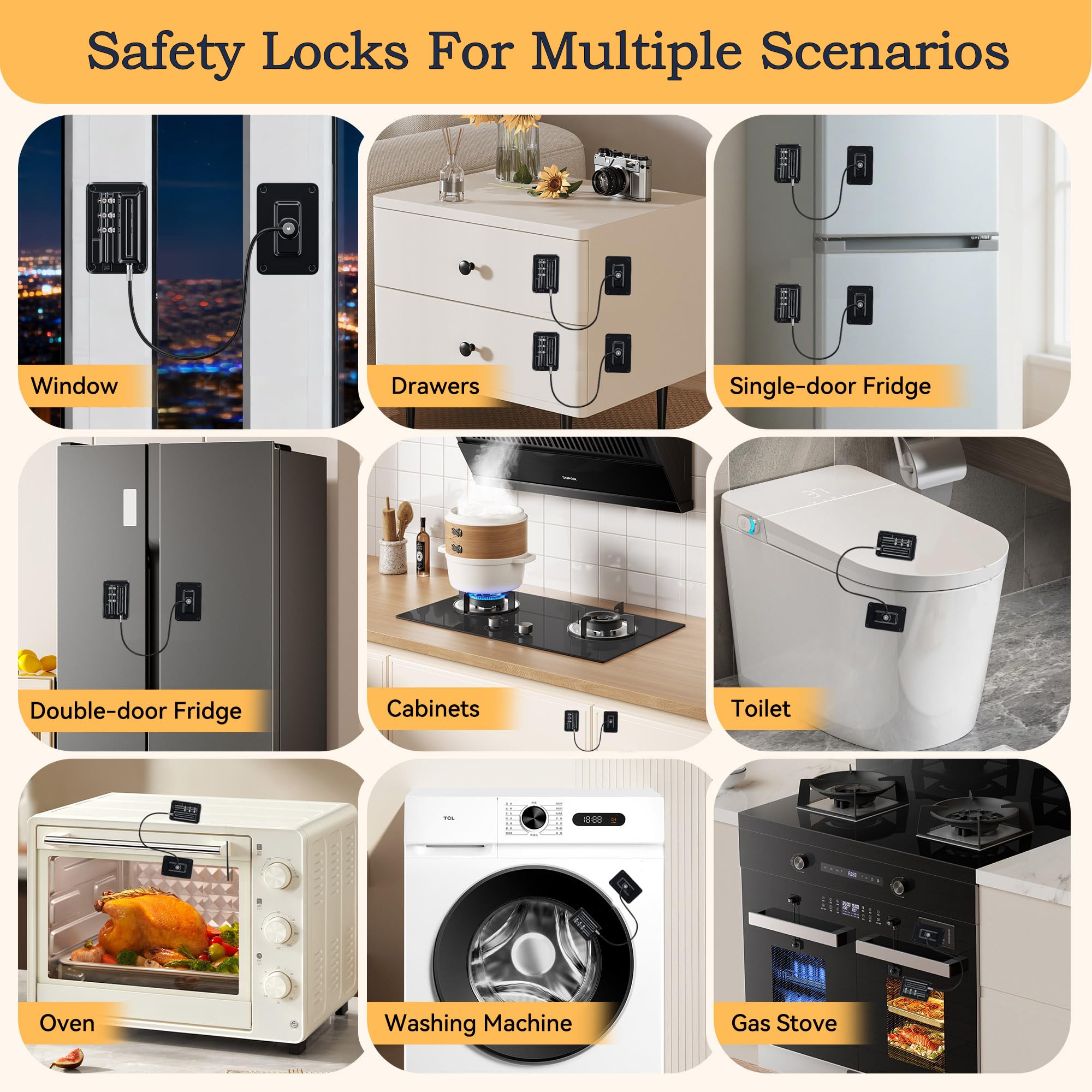 Upgraded Refrigerator Combination Locks- Changeable Password Fridge Locks for Kids Toddlers and Children - Image 4
