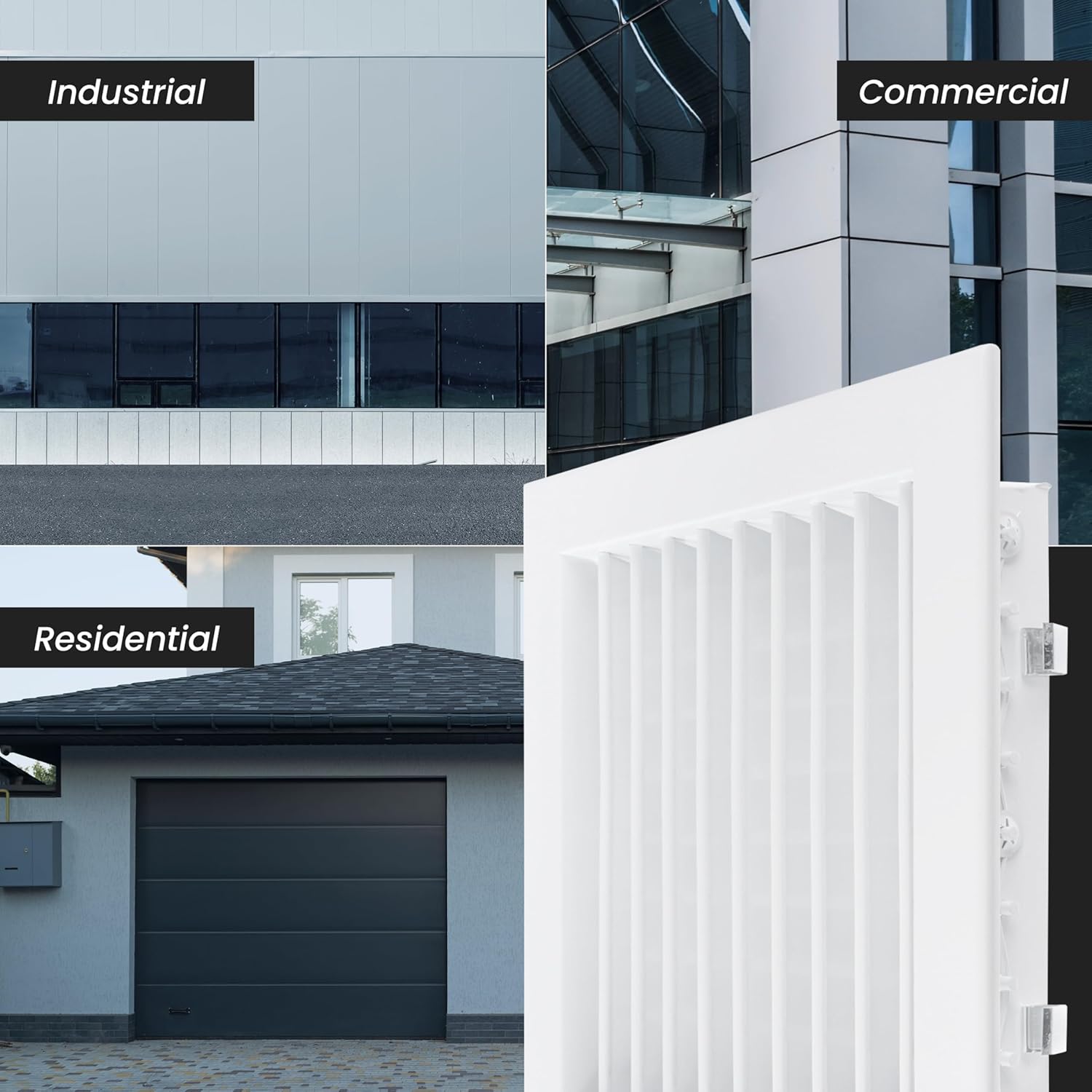 Repa Market 8 x 6 Inch (Duct Opening) Grille for Square/Rectangular Flat Duct - Louvered Aluminium Cover with Adjustable Blades - Air Return Cover/Exhaust Register for HVAC Pipe, Heater Ventilation