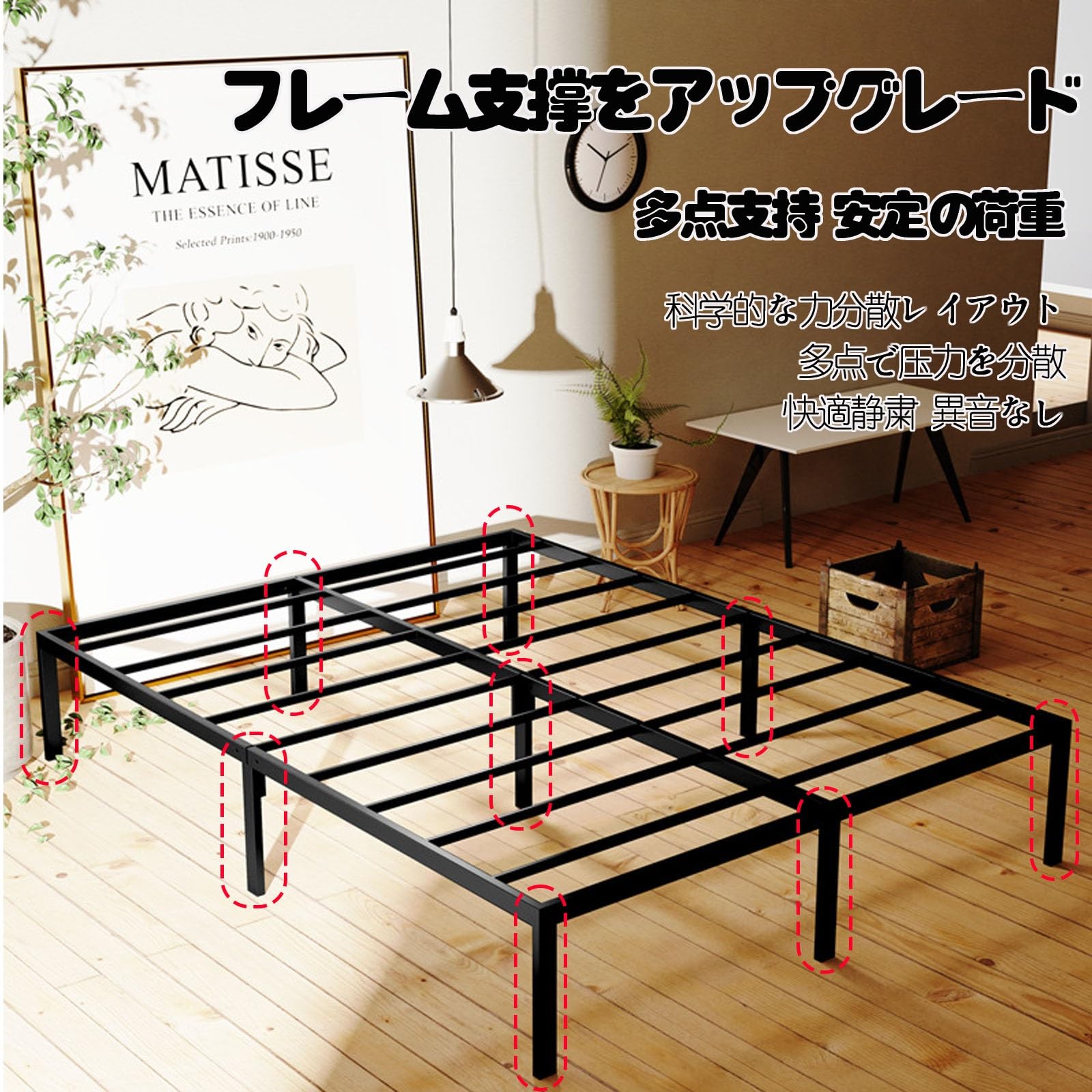 Amazon｜SLHZM ベッドフレーム セミダブル セミダブルベッド 長さ