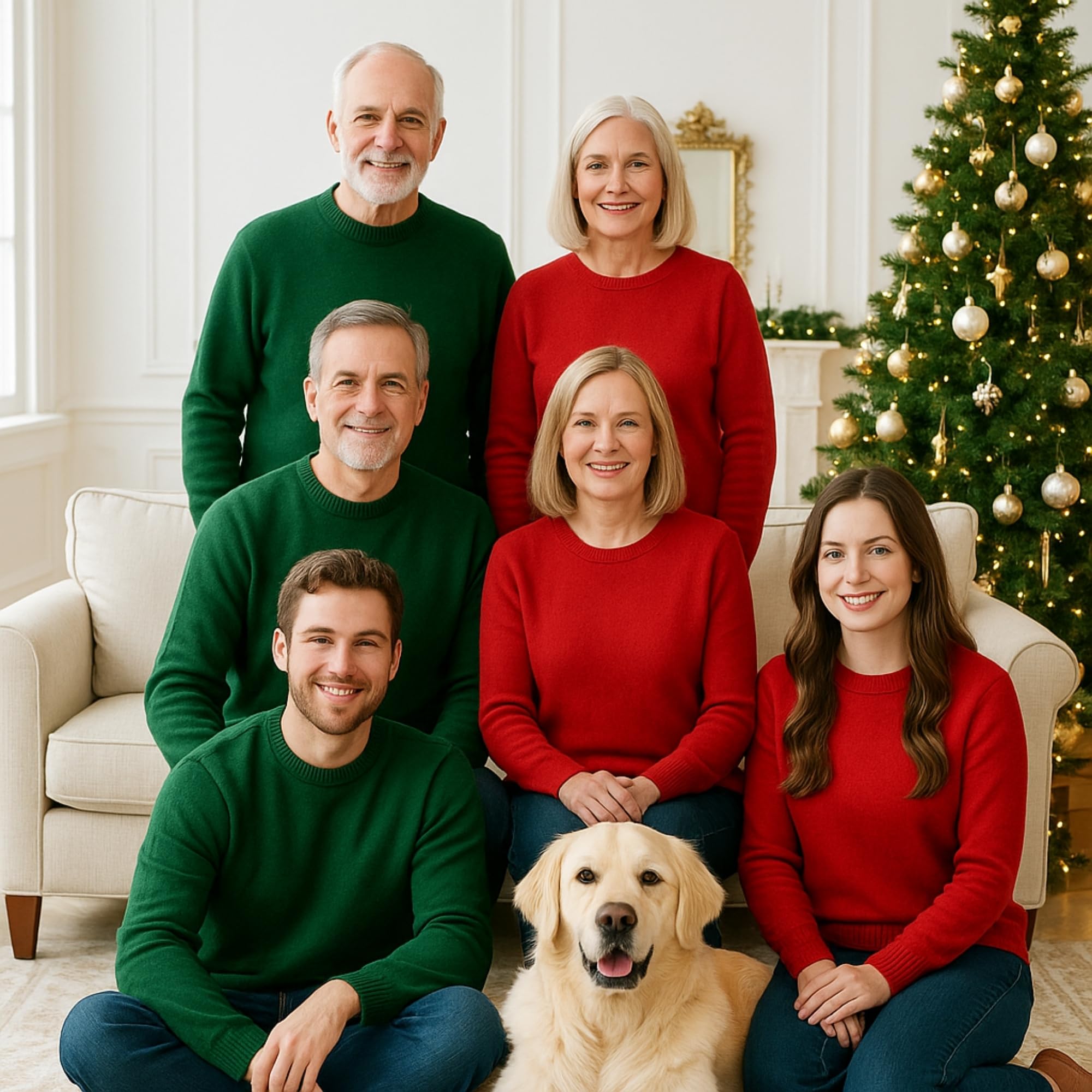 fashwork - Coppia Felpe Personalizzate Natalizie con Nome, Felpa Uomo e Donna Girocollo Rossa e Verde, Felpe Merry Christmas Idee per Regali Natale Originali
