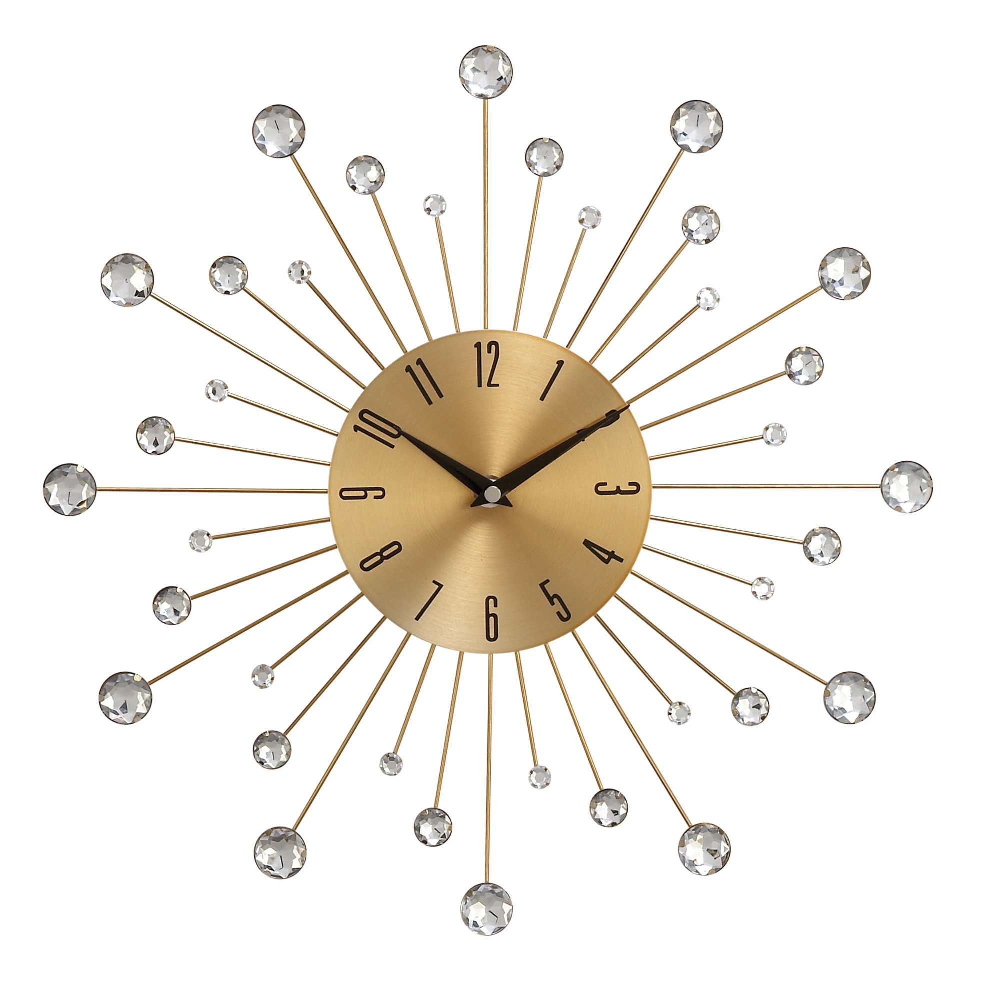 Deco 79 Metal Gold Wall Clock, 15" D, One Size, Gold, Black