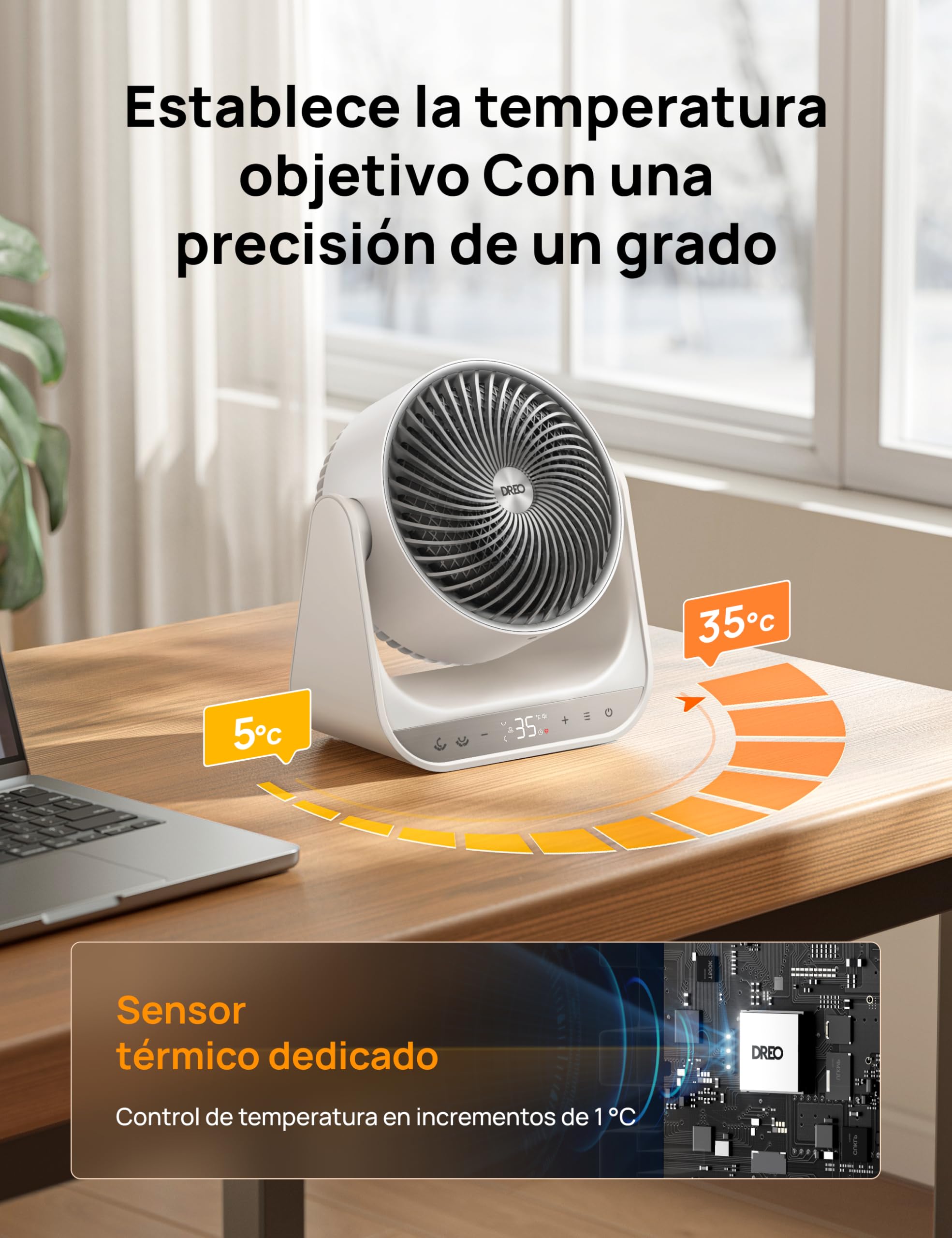 Dreo Calefactor eléctrico interior 2000W con mando a distancia y termostato, 7 modos, protección contra sobrecalentamiento y vuelco, calentador portátil para toda la habitación, dispositivo 714S