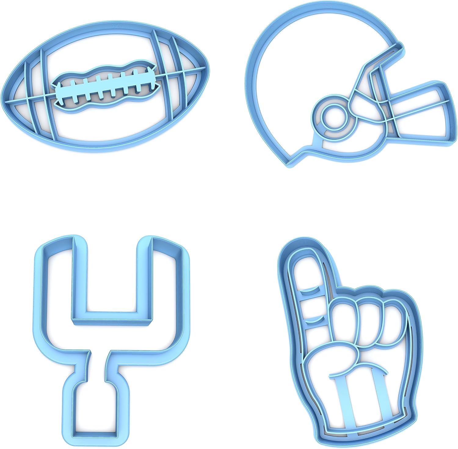 Inc Set of 4 "Ready for Football" Cookie Cutter - Dishwasher Safe (3.5")