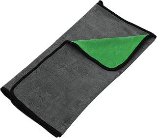 X AUTOHAUX 1pcs Microfibre Car Drying Towel 19.69"x39.39" Extra Large Car Cleaning Detailing Absorbent Car Drying Cloth Window Cleaner Dryer Gray Green