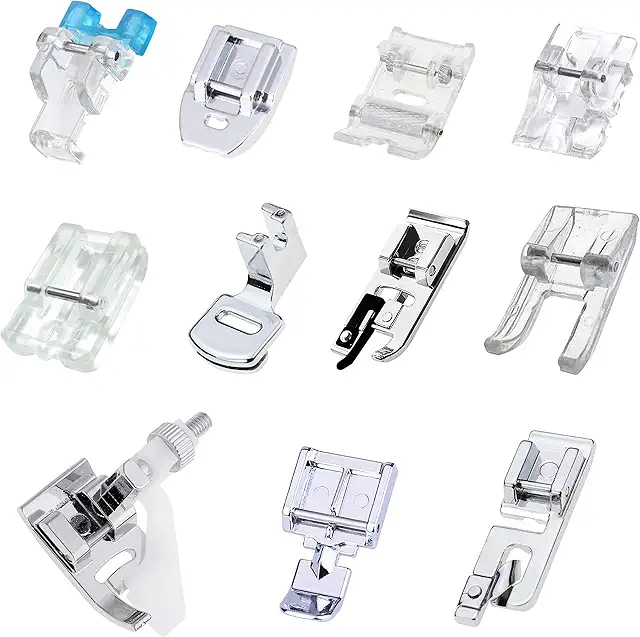 ZKSMNB 11-Piece Sewing Machine Presser Feet Kit for Low Shank Machines