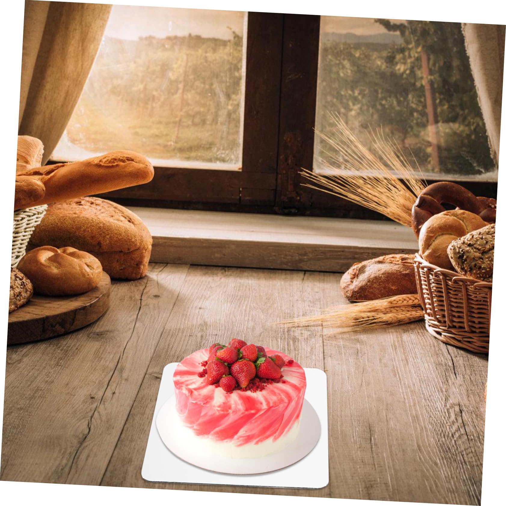 Hemoton DIY Cake Bases 25pcs Square Cake Paper Boards Thickened for Birthday Wedding Party Decorations