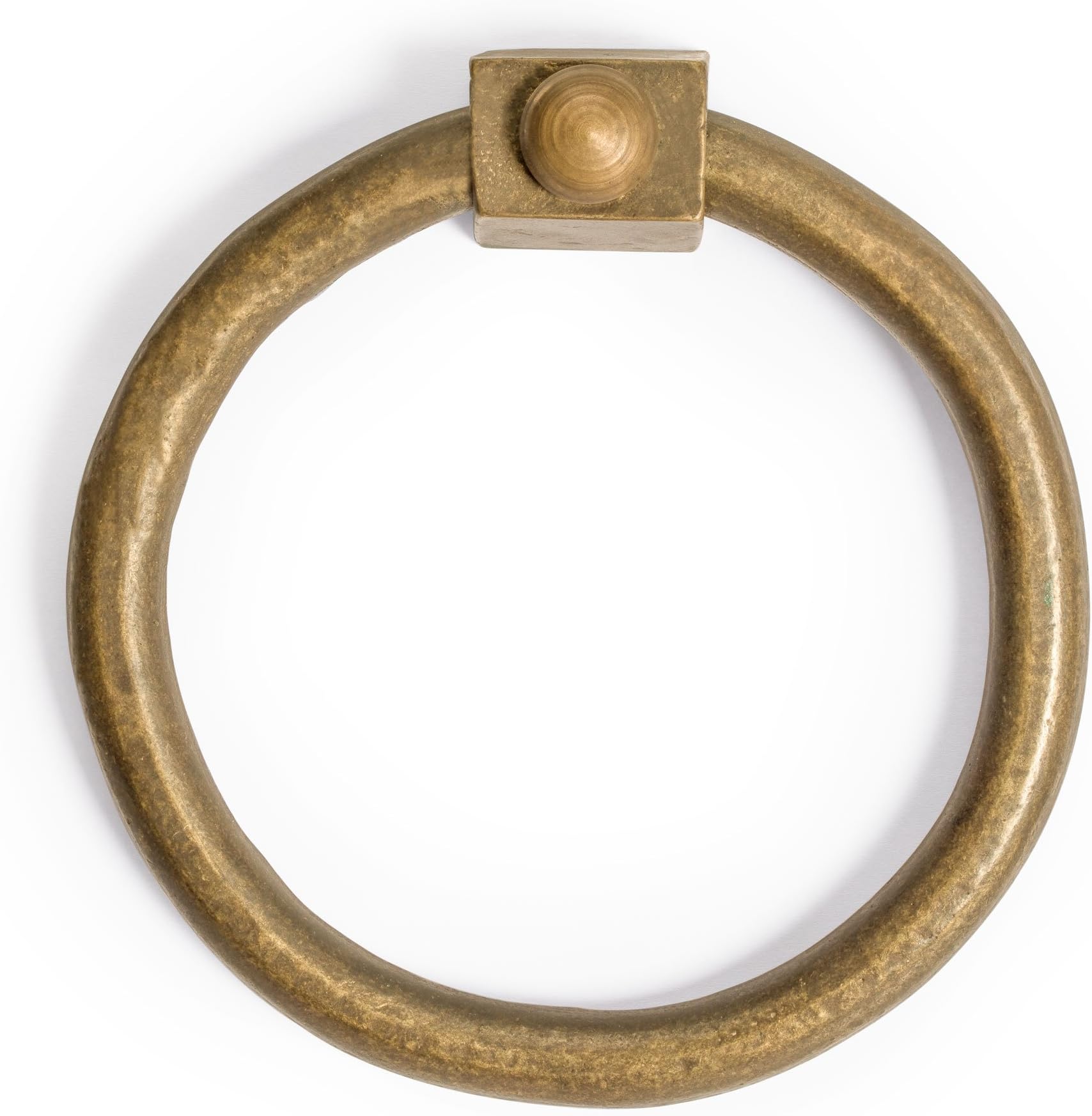 Hardware Philosophy Jumbo Ring Brass Door Gate Cabinet Hardware Pulls 6" - Set of 2